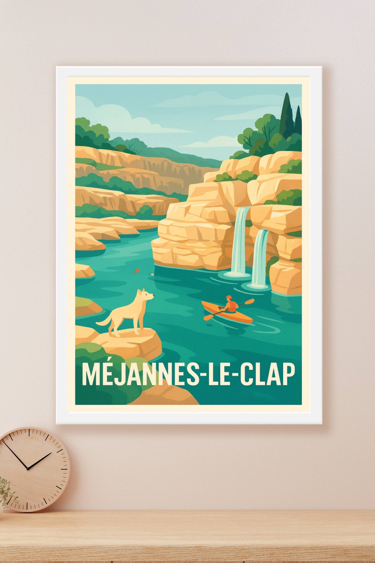 Affiche Méjannes-le-Clap — Nature et aventures au fil de l'eau · poster d'art de Méjannes-le-Clap