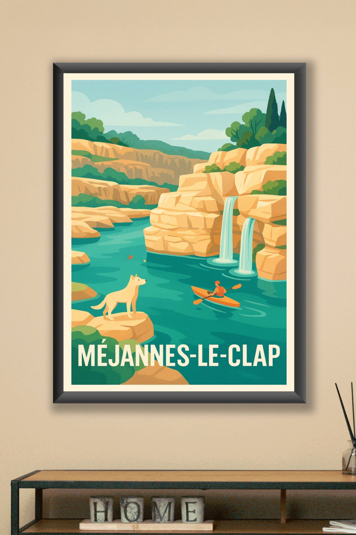 Affiche Méjannes-le-Clap — Nature et aventures au fil de l'eau · poster d'art de Méjannes-le-Clap