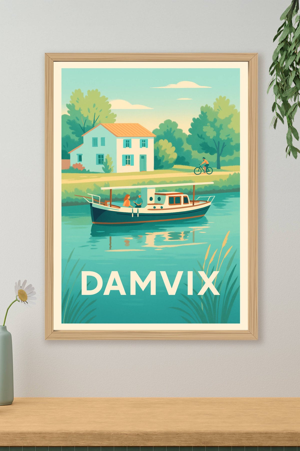 Affiche Damvix — Escapade paisible au fil de l'eau · poster d'art de Damvix