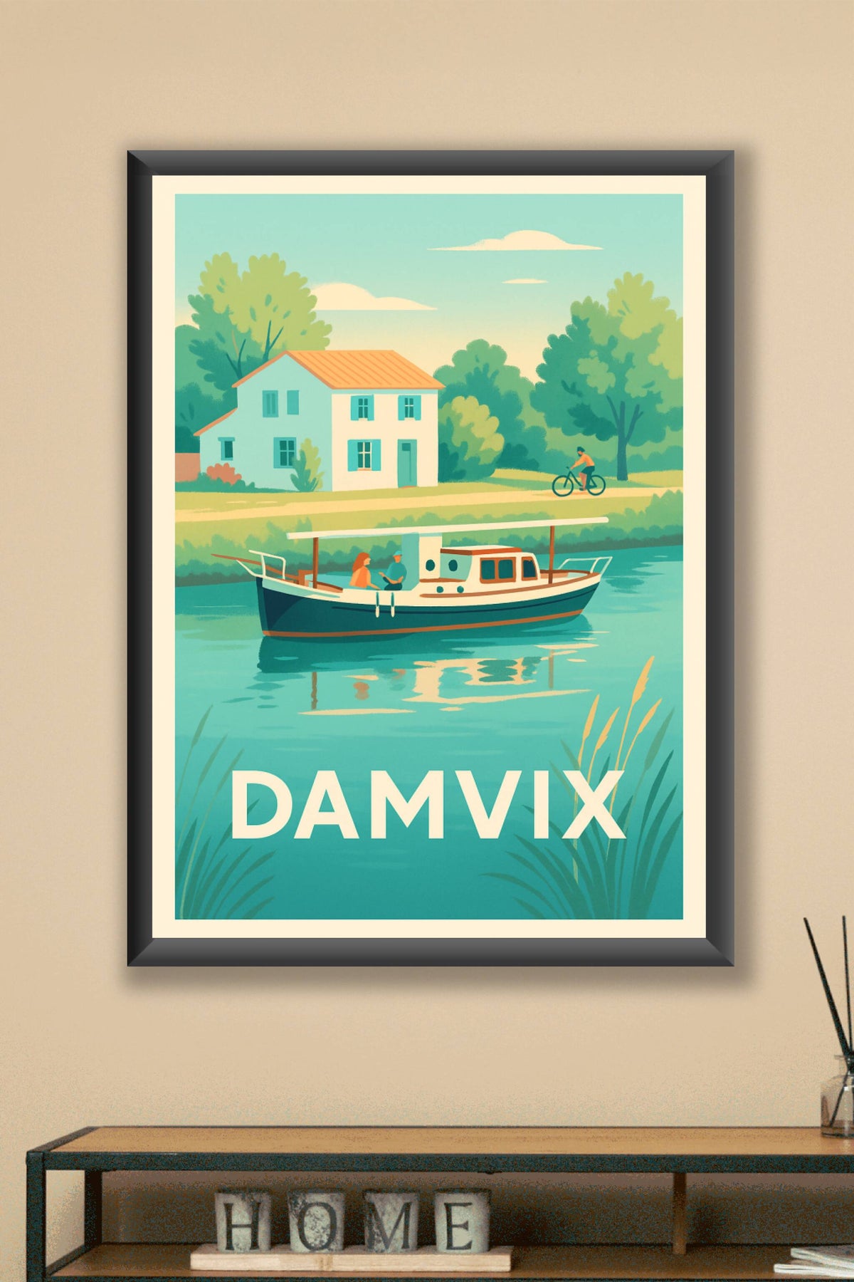 Affiche Damvix — Escapade paisible au fil de l'eau · poster d'art de Damvix