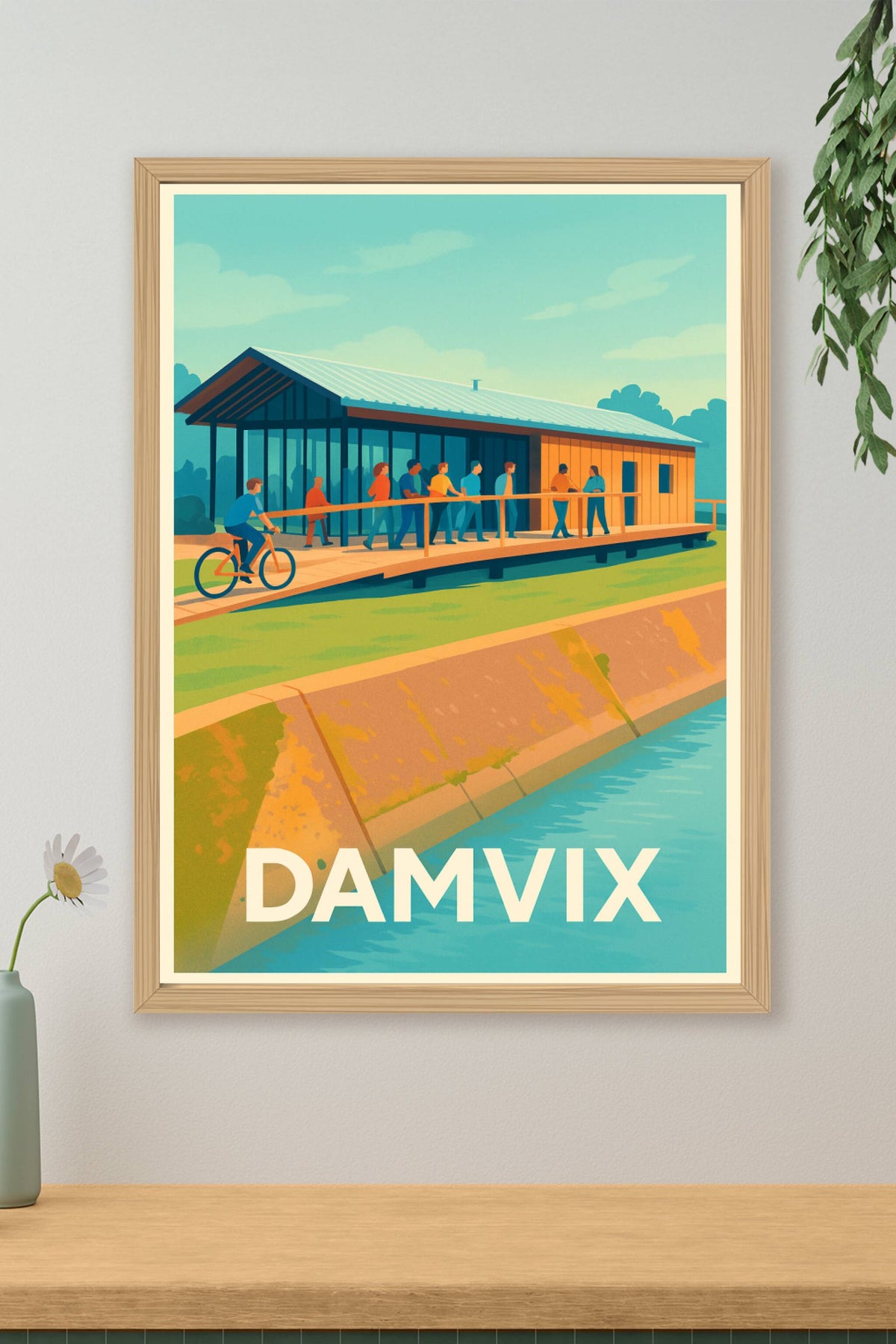 Affiche Damvix — L'esprit convivial au bord de l'eau · poster d'art de Damvix
