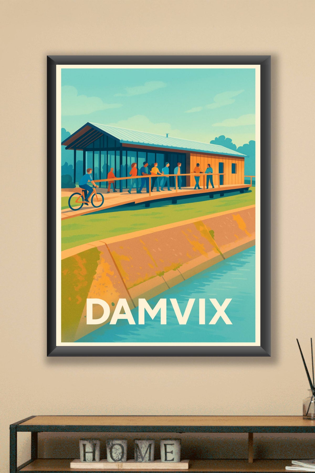 Affiche Damvix — L'esprit convivial au bord de l'eau · poster d'art de Damvix