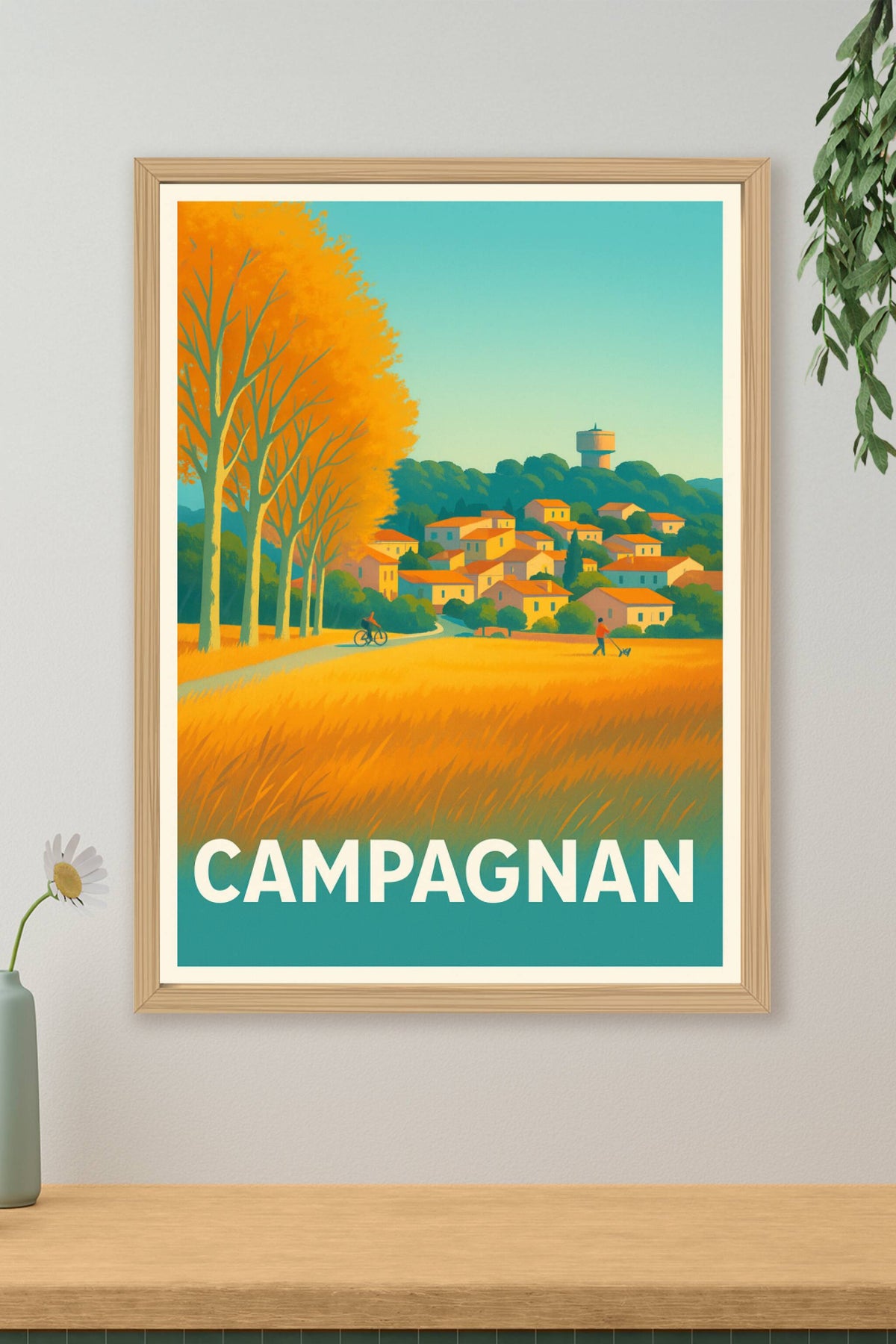 Affiche Campagnan — Le charme paisible de la campagne méridionale · poster d'art de Campagnan