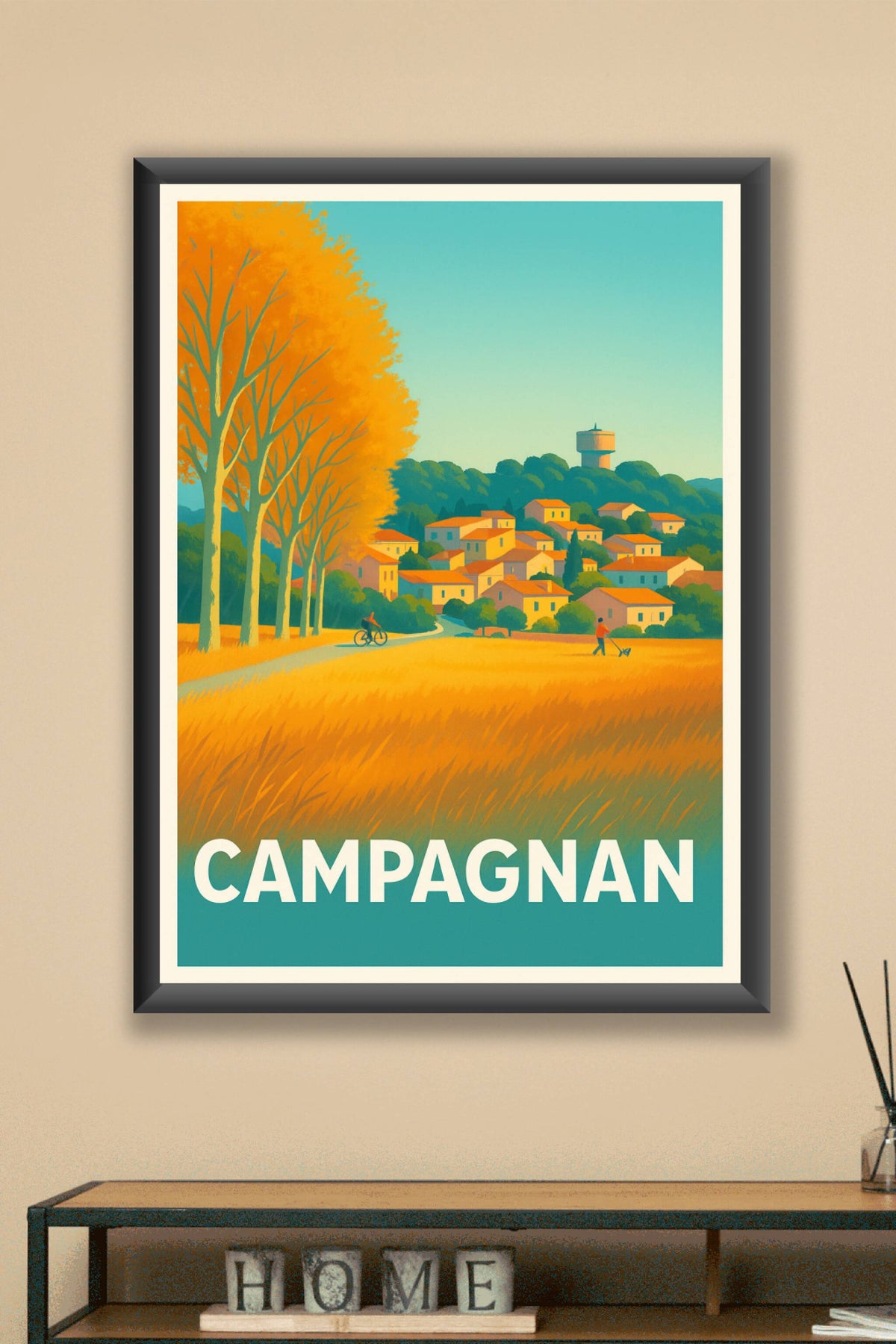 Affiche Campagnan — Le charme paisible de la campagne méridionale · poster d'art de Campagnan