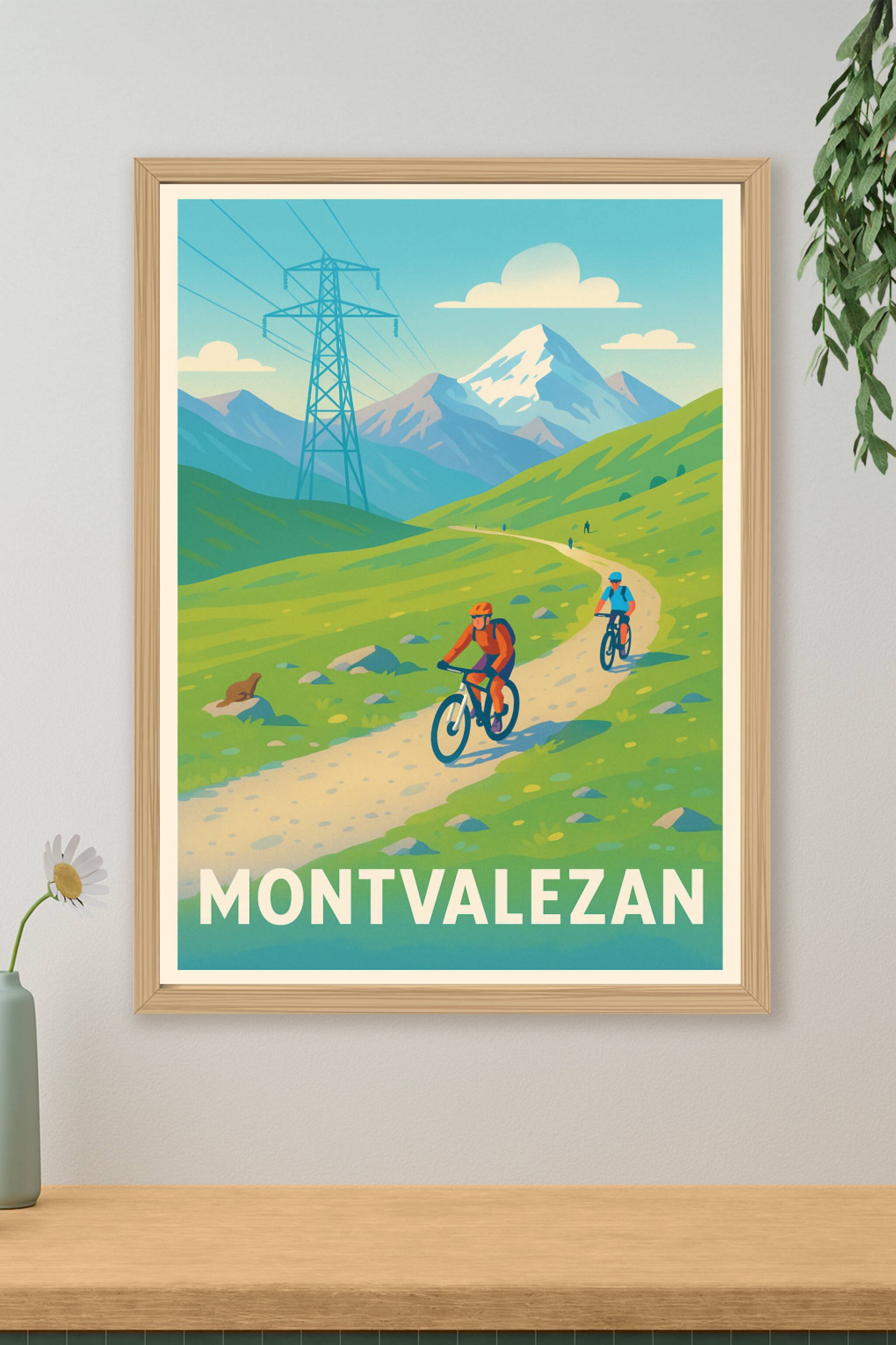 Affiche de Montvalezan - Aventure et nature à vélo
