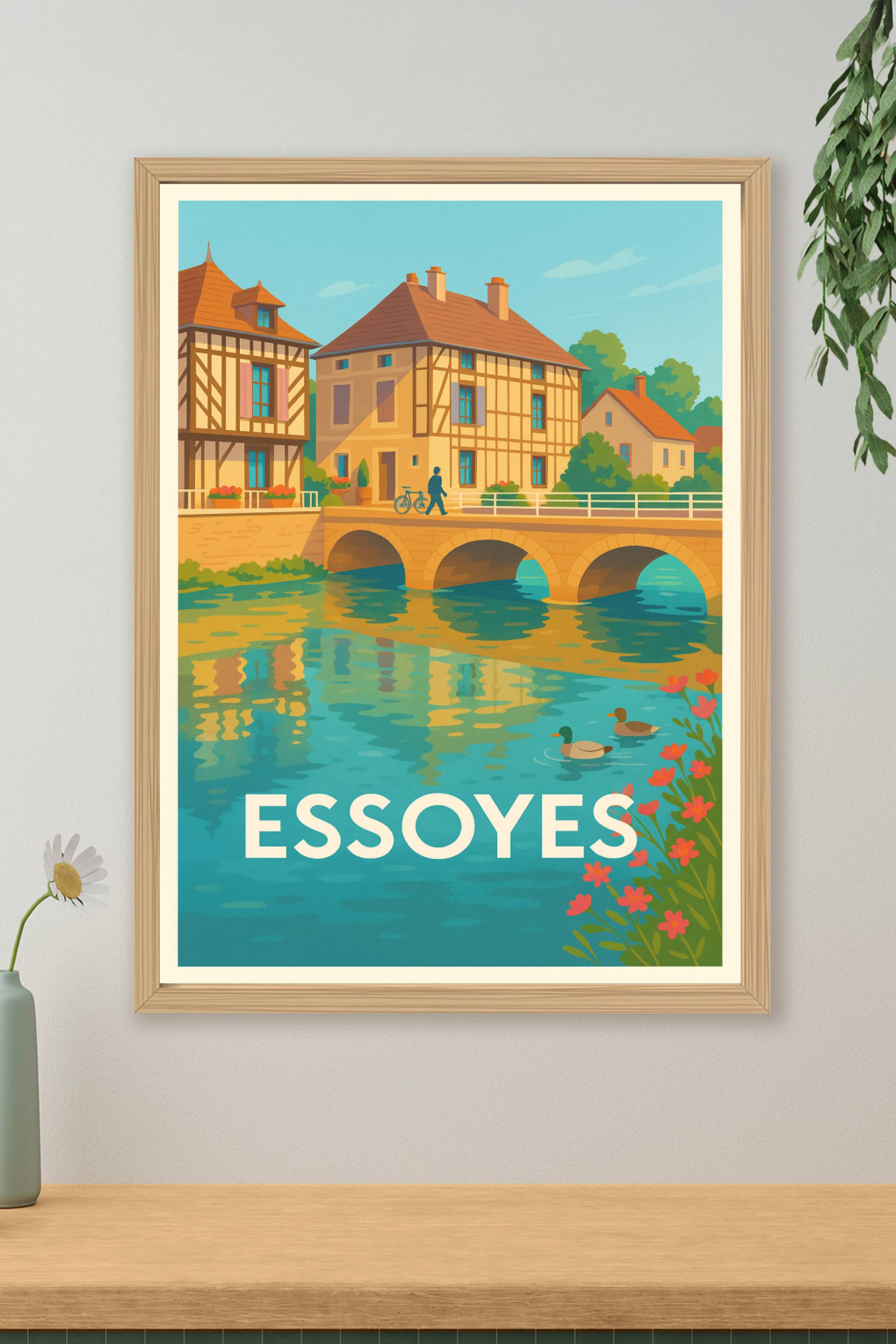 Affiche de Essoyes - Charme paisible au fil de l'eau