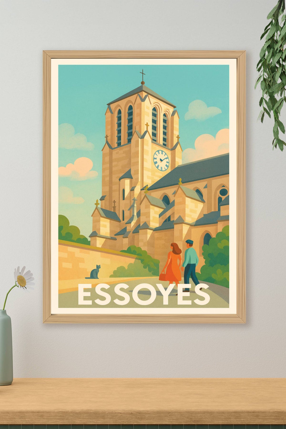 Affiche Essoyes — Charme et Histoire au cœur de la ville · poster d'art de Essoyes