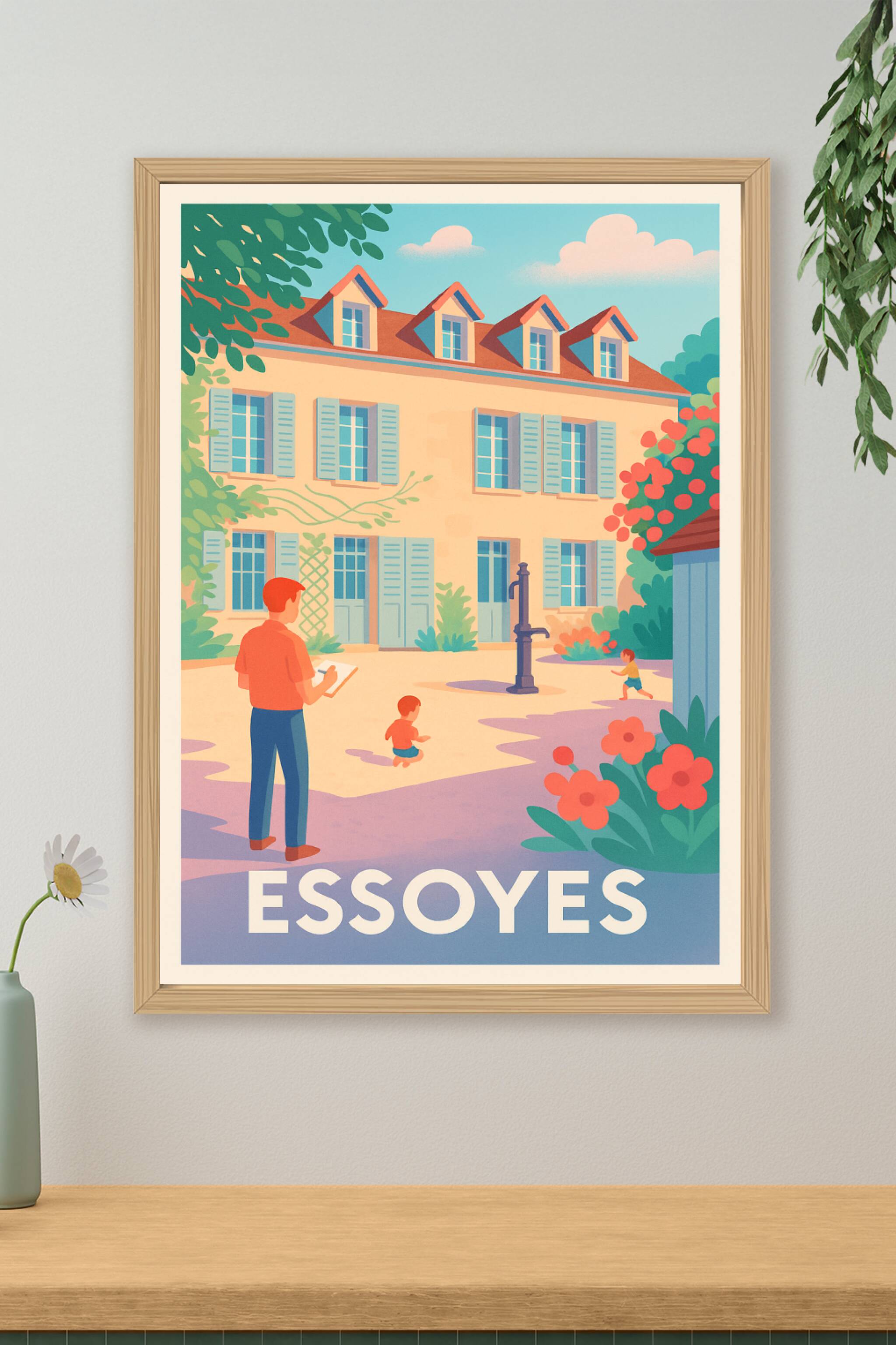 Affiche de Essoyes - Charme bucolique et douceur de vie