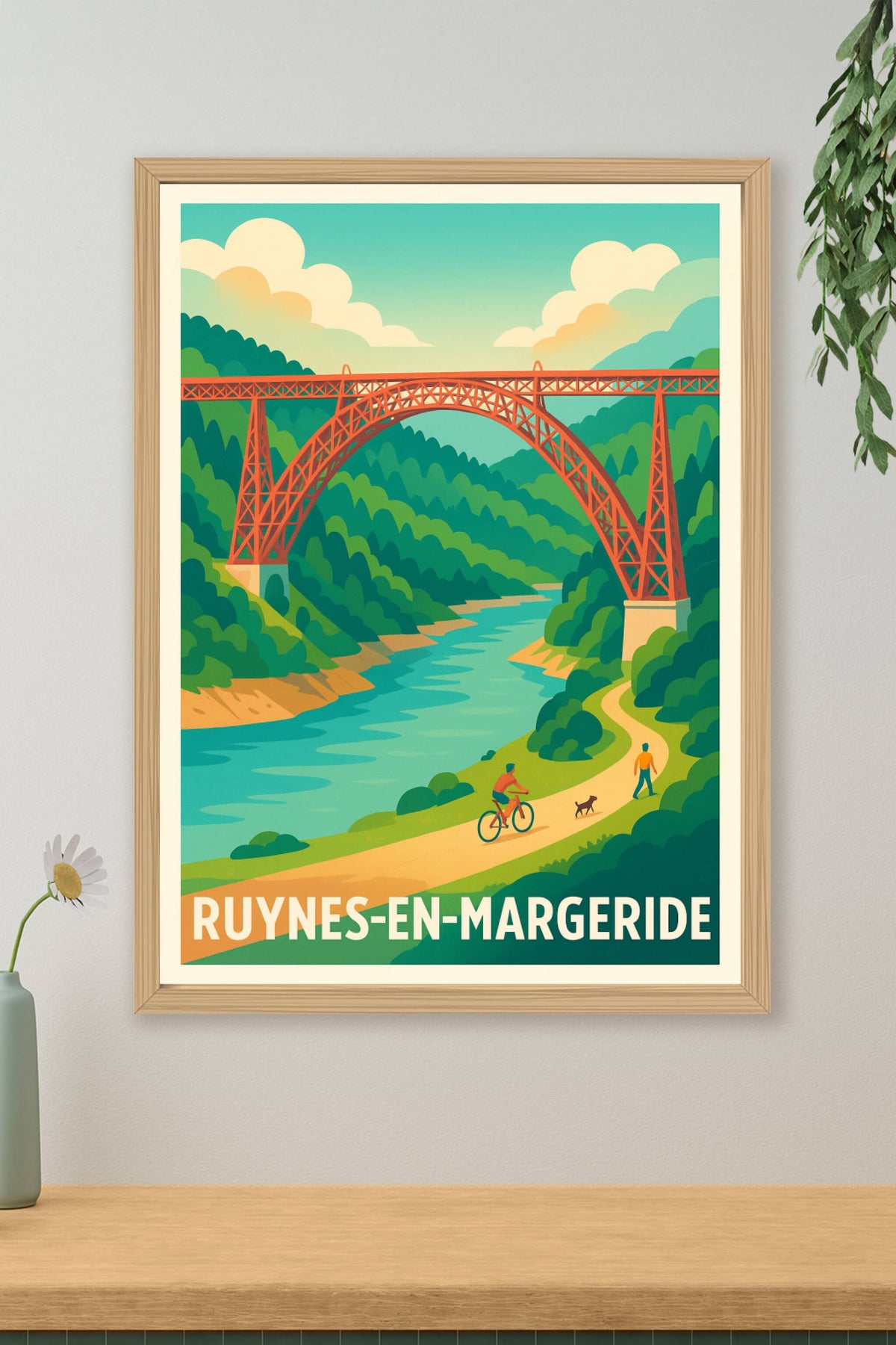Affiche Ruynes-en-Margeride — Nature et promenade au fil de l'eau · poster d'art de Ruynes-en-Margeride