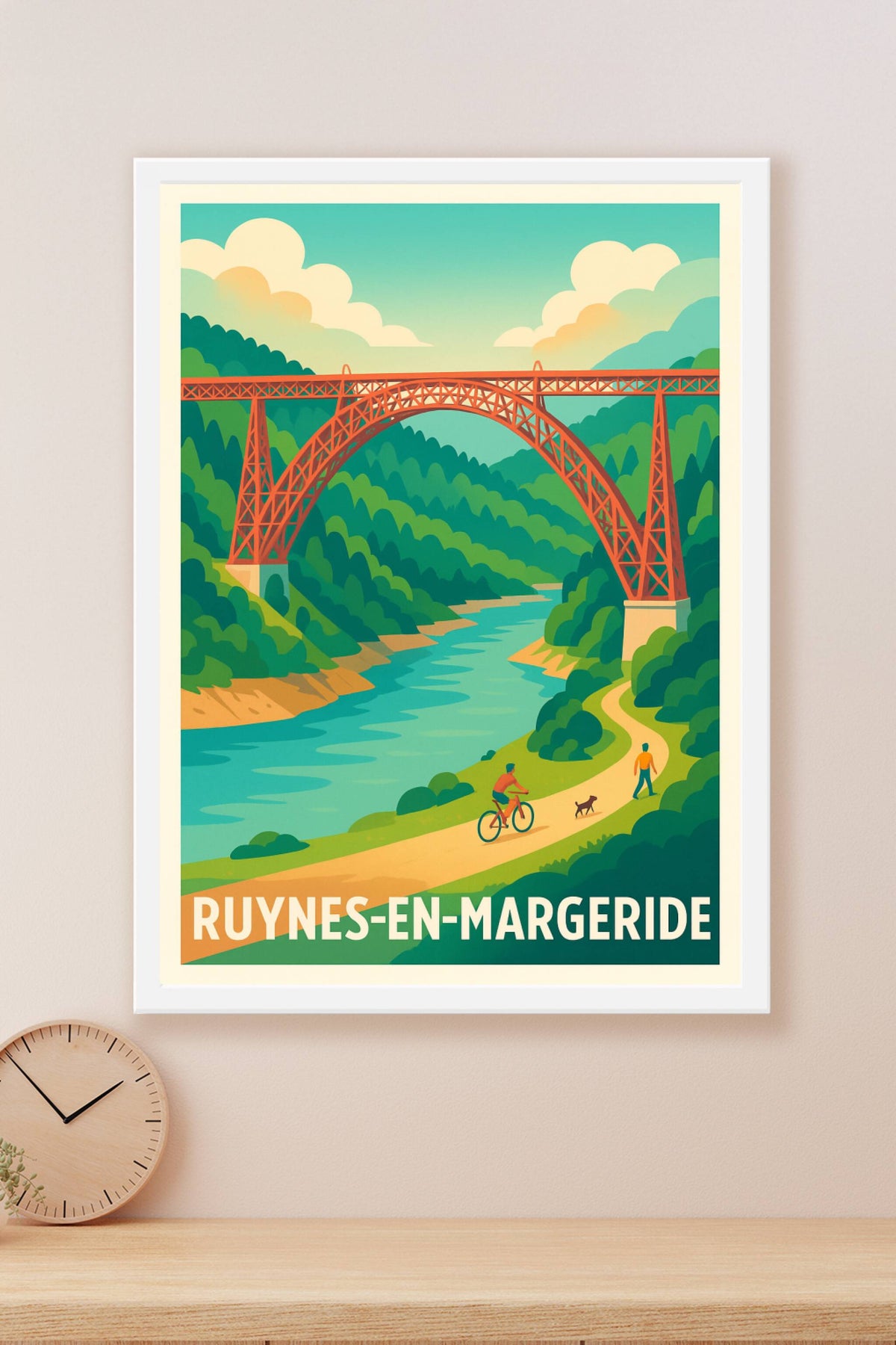 Affiche Ruynes-en-Margeride — Nature et promenade au fil de l'eau · poster d'art de Ruynes-en-Margeride