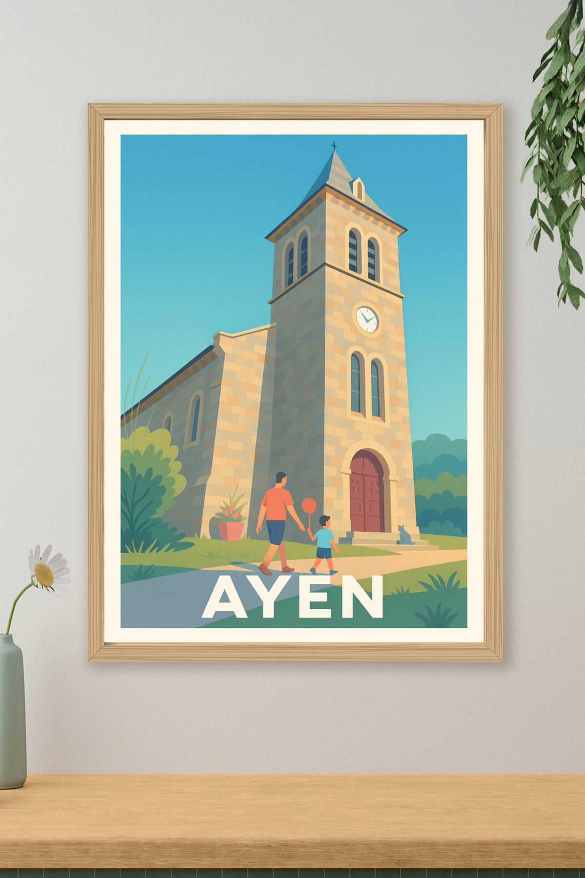 Affiche Ayén — Charme et Sérénité du Clocher Historique · poster d'art de Ayén