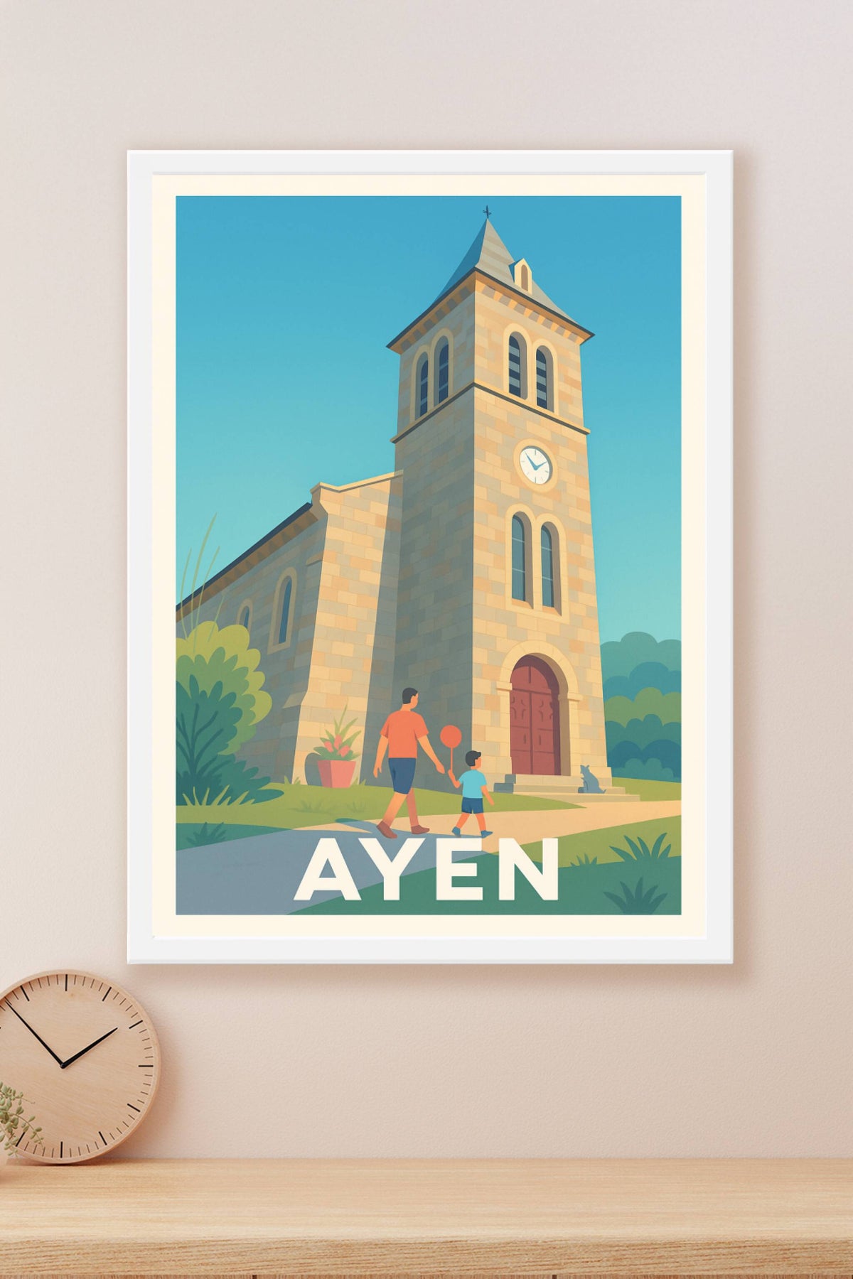 Affiche Ayén — Charme et Sérénité du Clocher Historique · poster d'art de Ayén