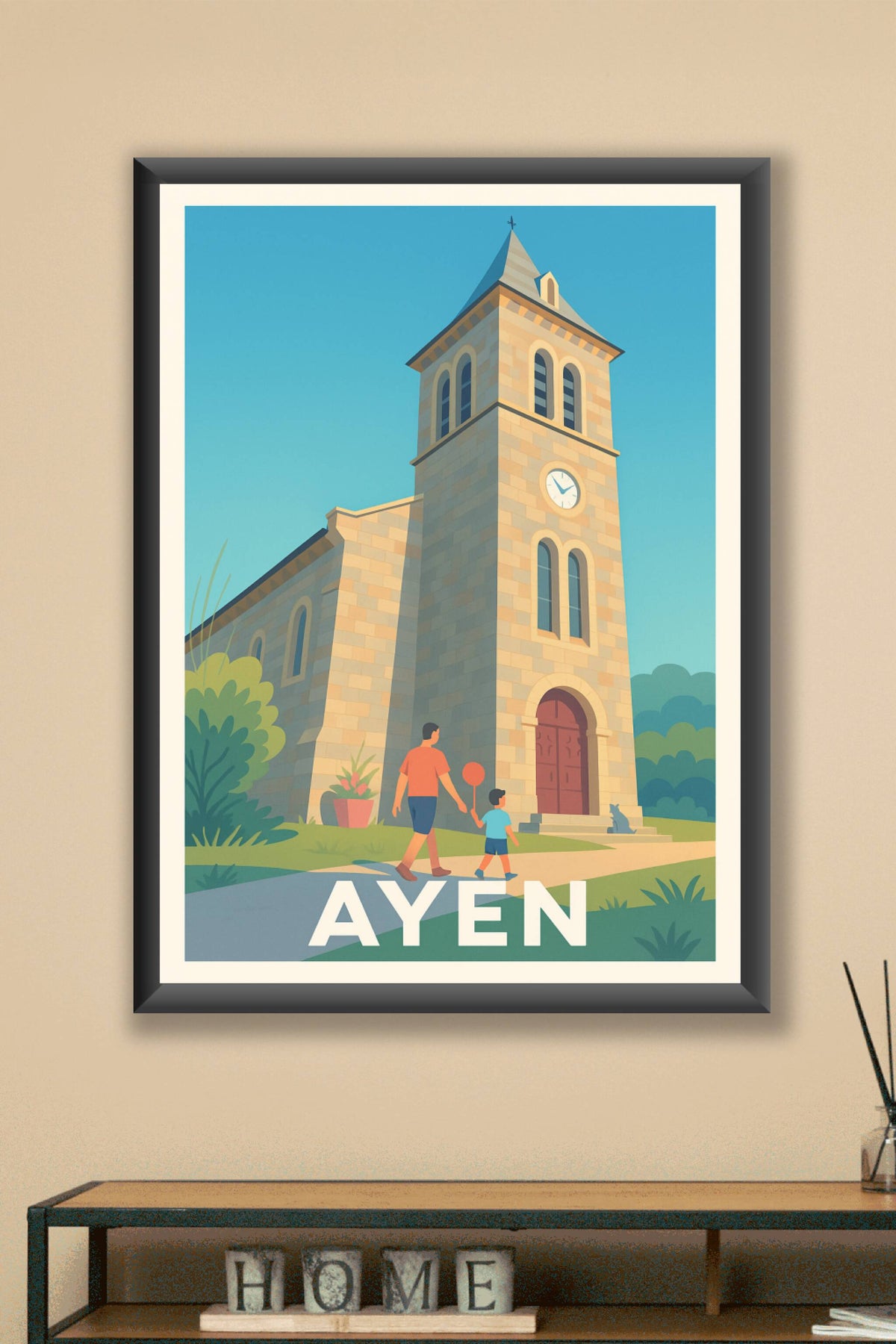 Affiche Ayén — Charme et Sérénité du Clocher Historique · poster d'art de Ayén