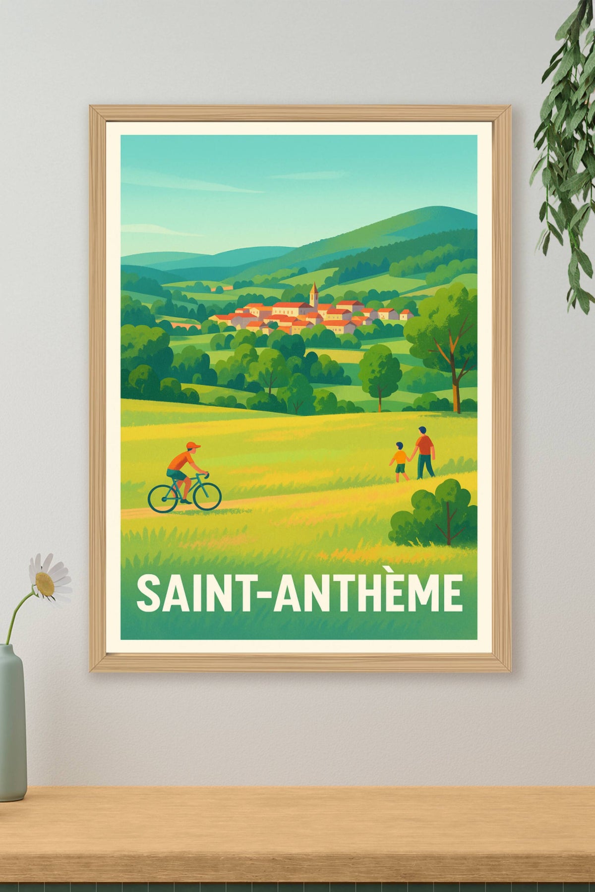 Affiche Saint-Anthème — Sérénité à la campagne · poster d'art de Saint-Anthème