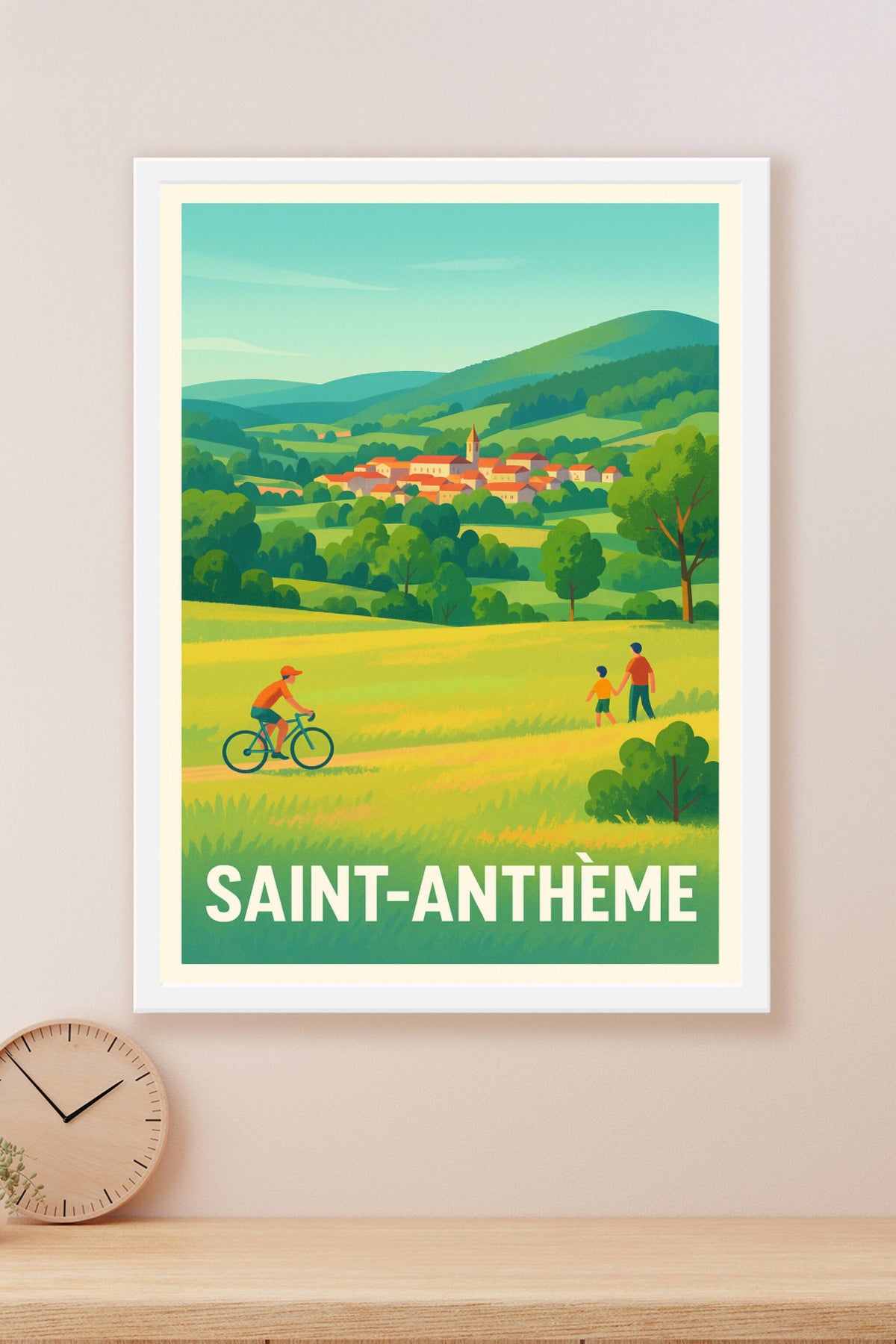 Affiche Saint-Anthème — Sérénité à la campagne · poster d'art de Saint-Anthème