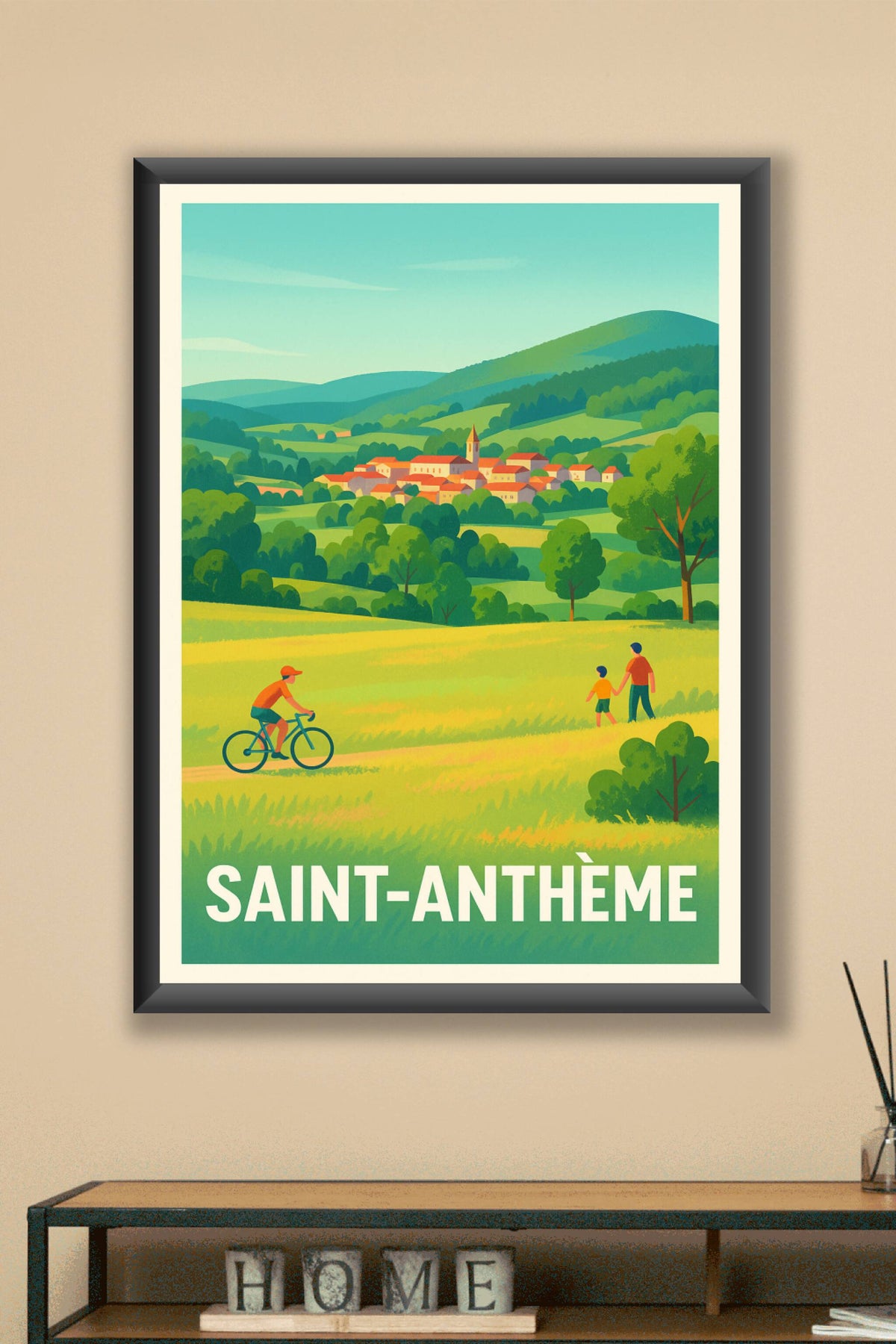 Affiche Saint-Anthème — Sérénité à la campagne · poster d'art de Saint-Anthème