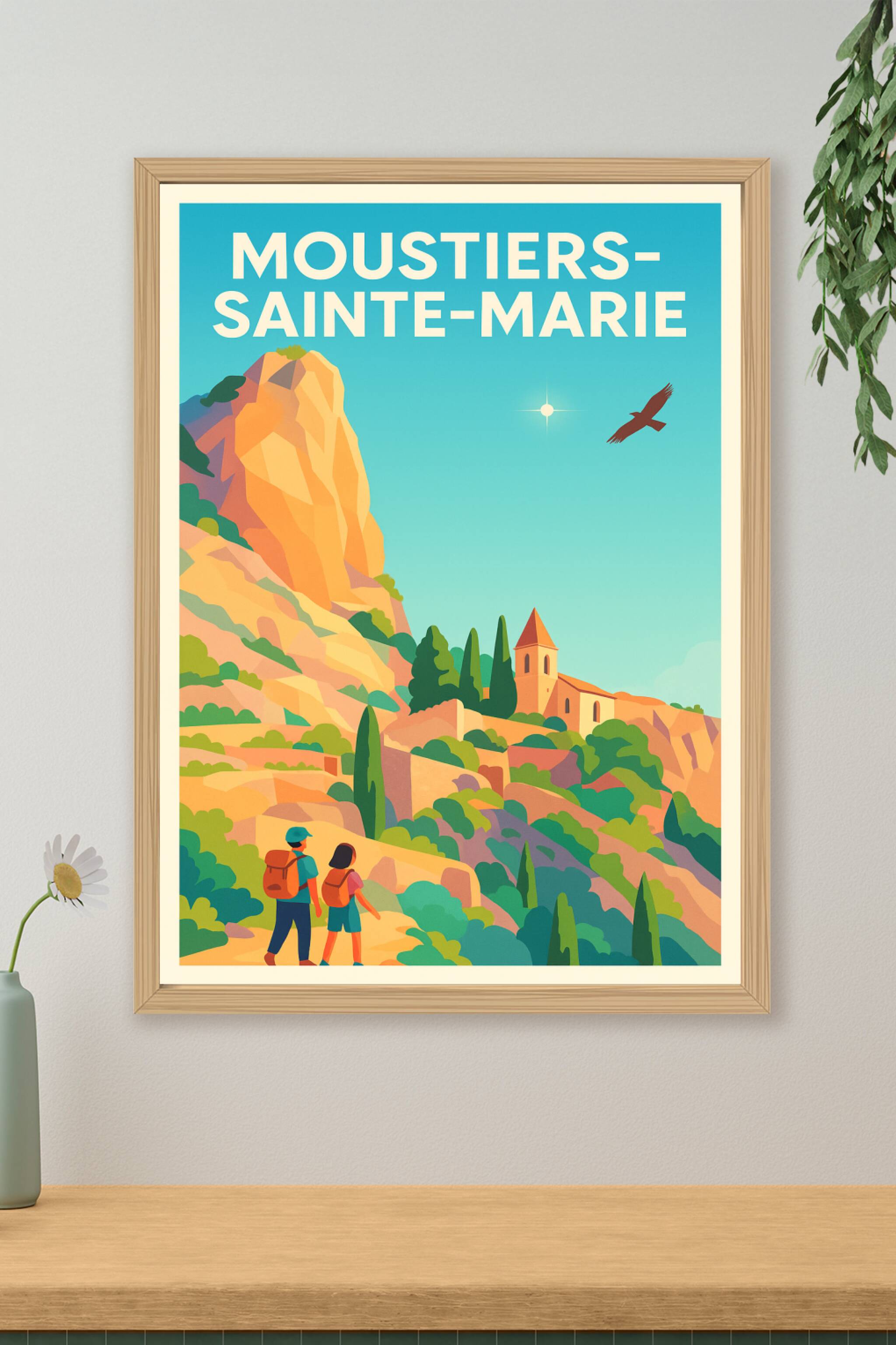 Affiche de Moustiers-Sainte-Marie - Escapade pittoresque en Provence