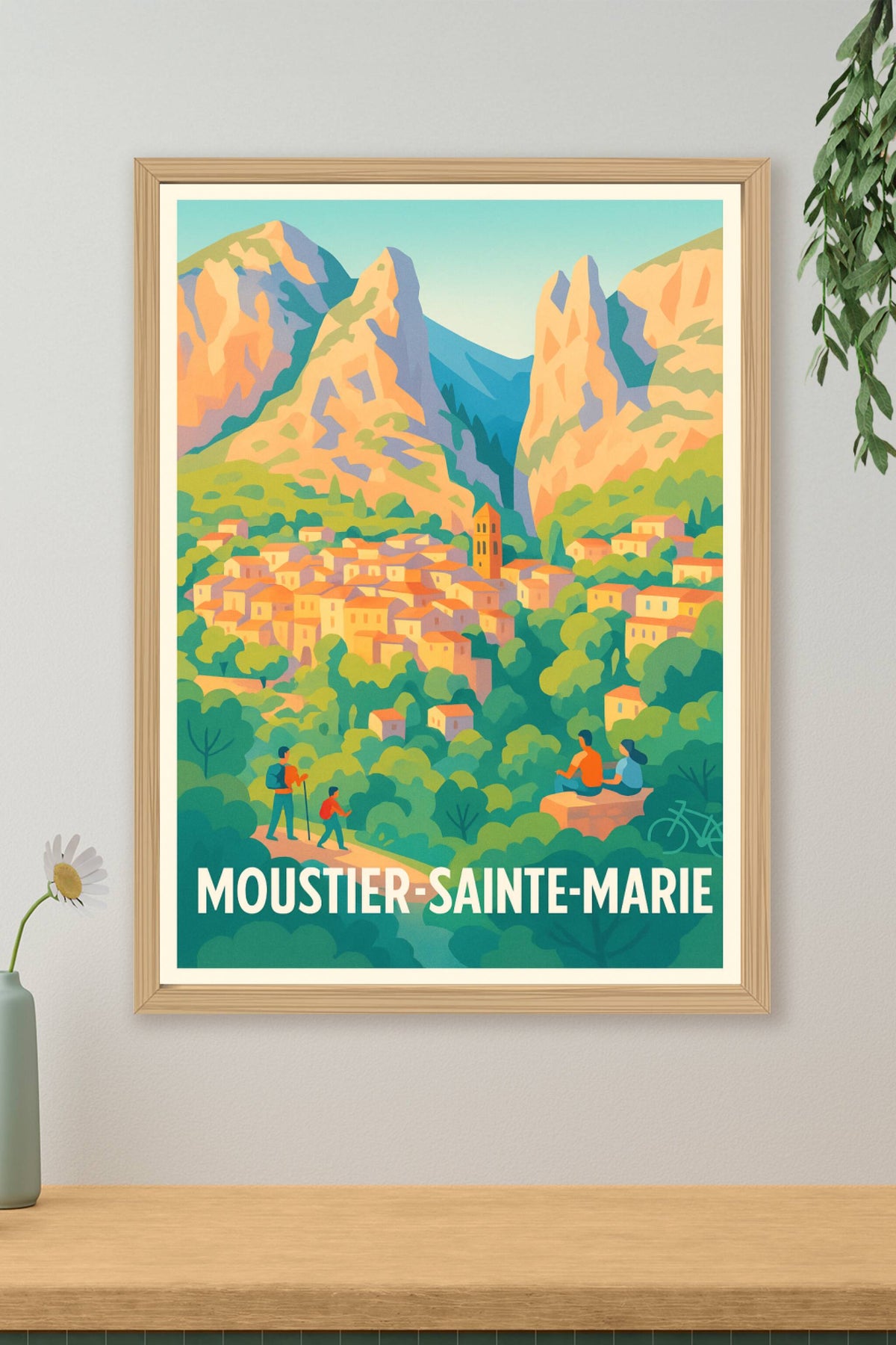 Affiche Moustier-Sainte-Marie — Évasion au cœur des Gorges du Verdon · poster d'art de Moustier-Sainte-Marie