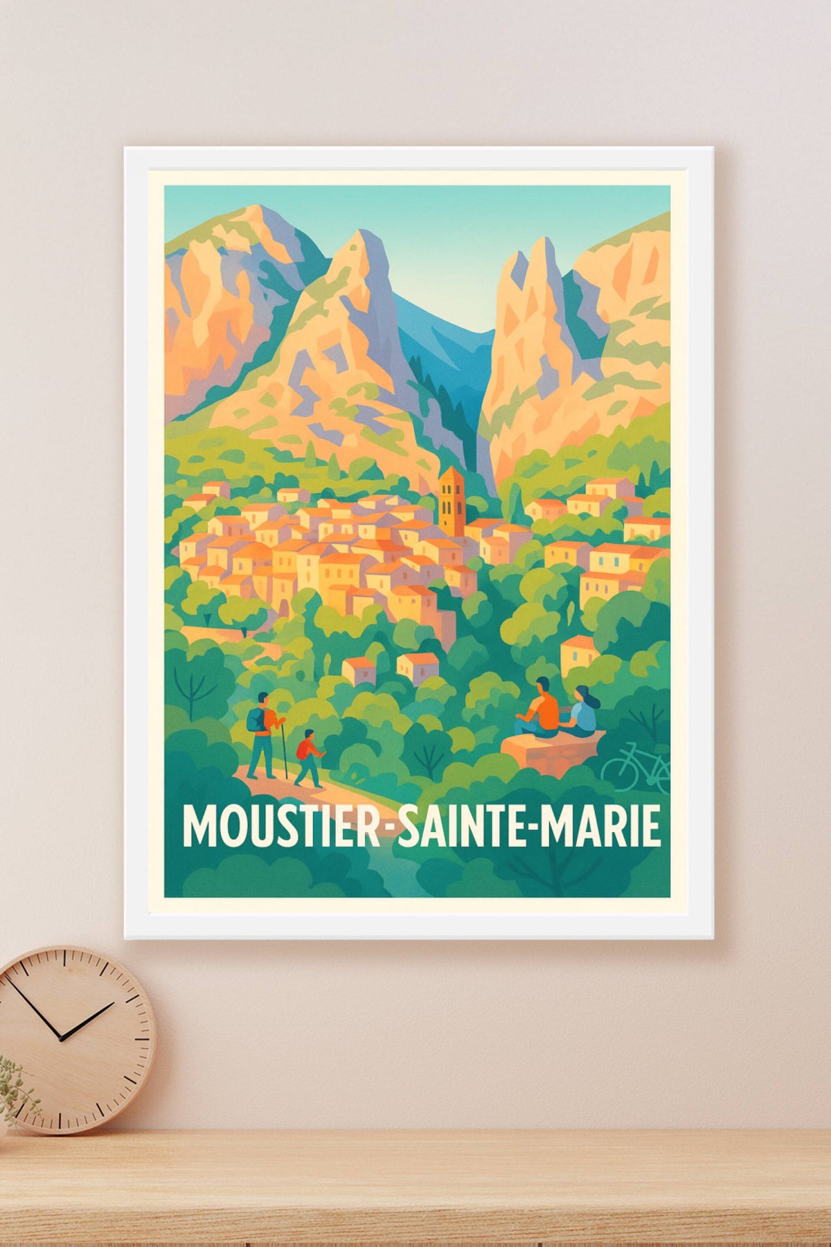 Affiche Moustier-Sainte-Marie — Évasion au cœur des Gorges du Verdon · poster d'art de Moustier-Sainte-Marie