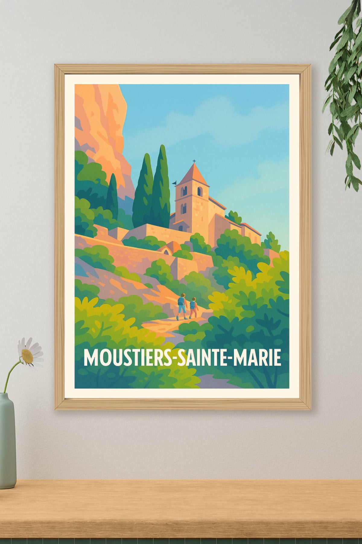 Affiche Moustiers-Sainte-Marie — Escapade Provençale Authentique · poster d'art de Moustiers-Sainte-Marie