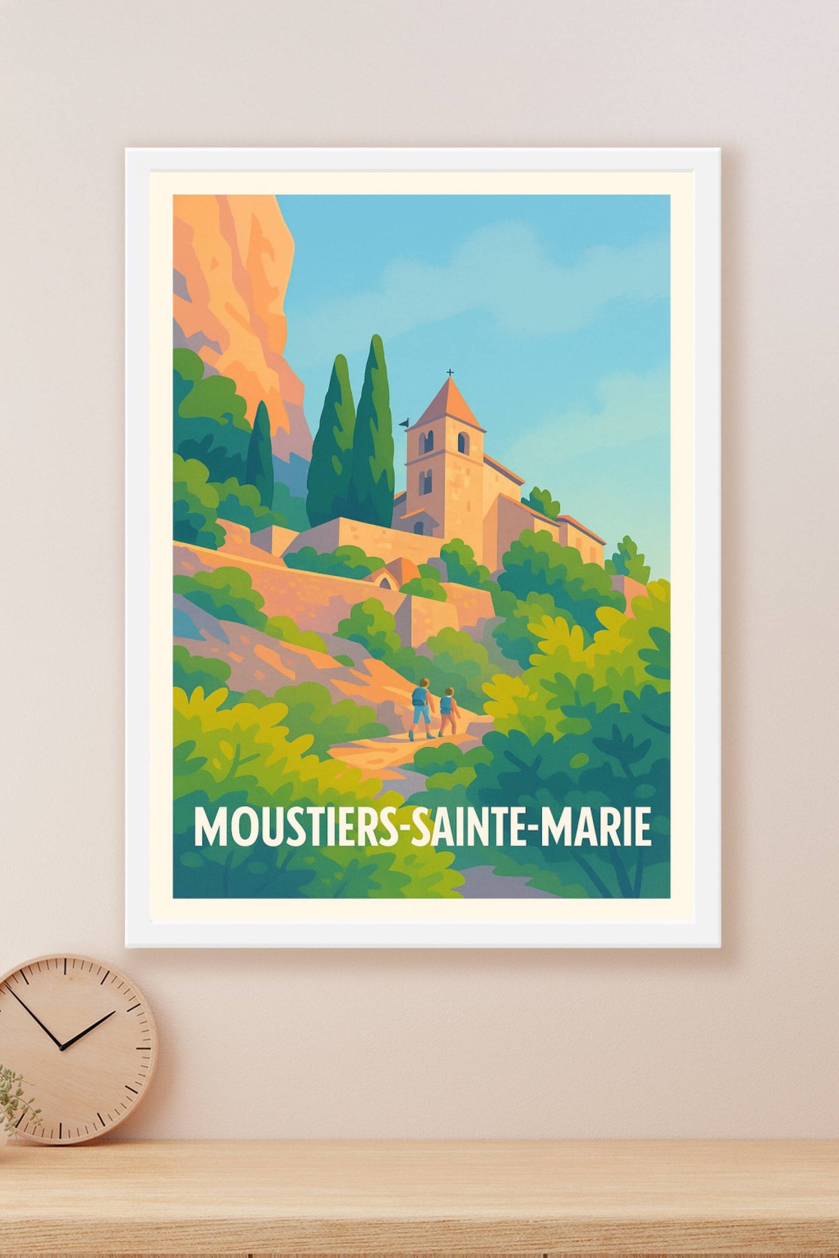 Affiche Moustiers-Sainte-Marie — Escapade Provençale Authentique · poster d'art de Moustiers-Sainte-Marie