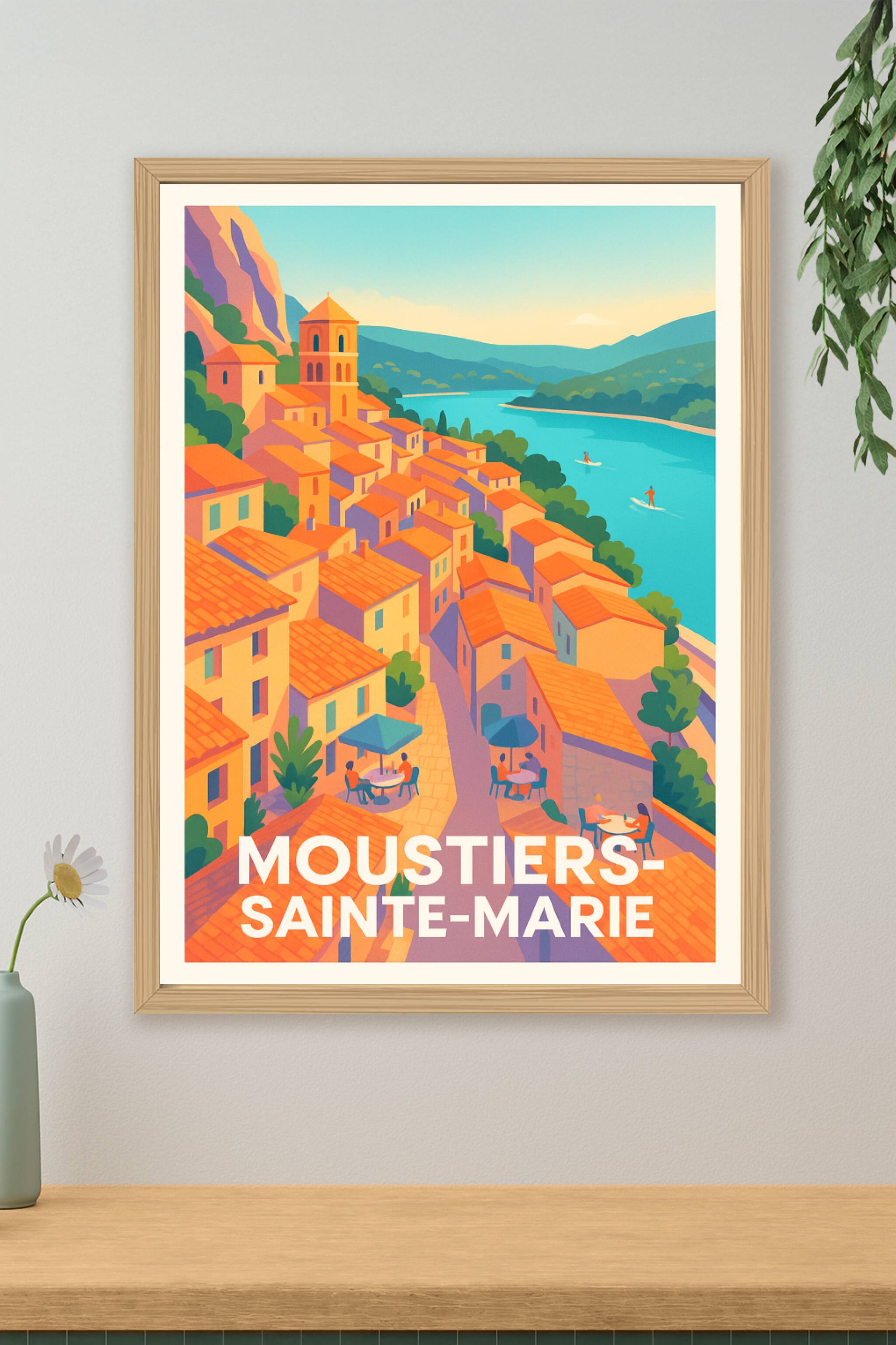 Affiche de Moustiers-Sainte-Marie - Village Provençal au Bord de l'Eau