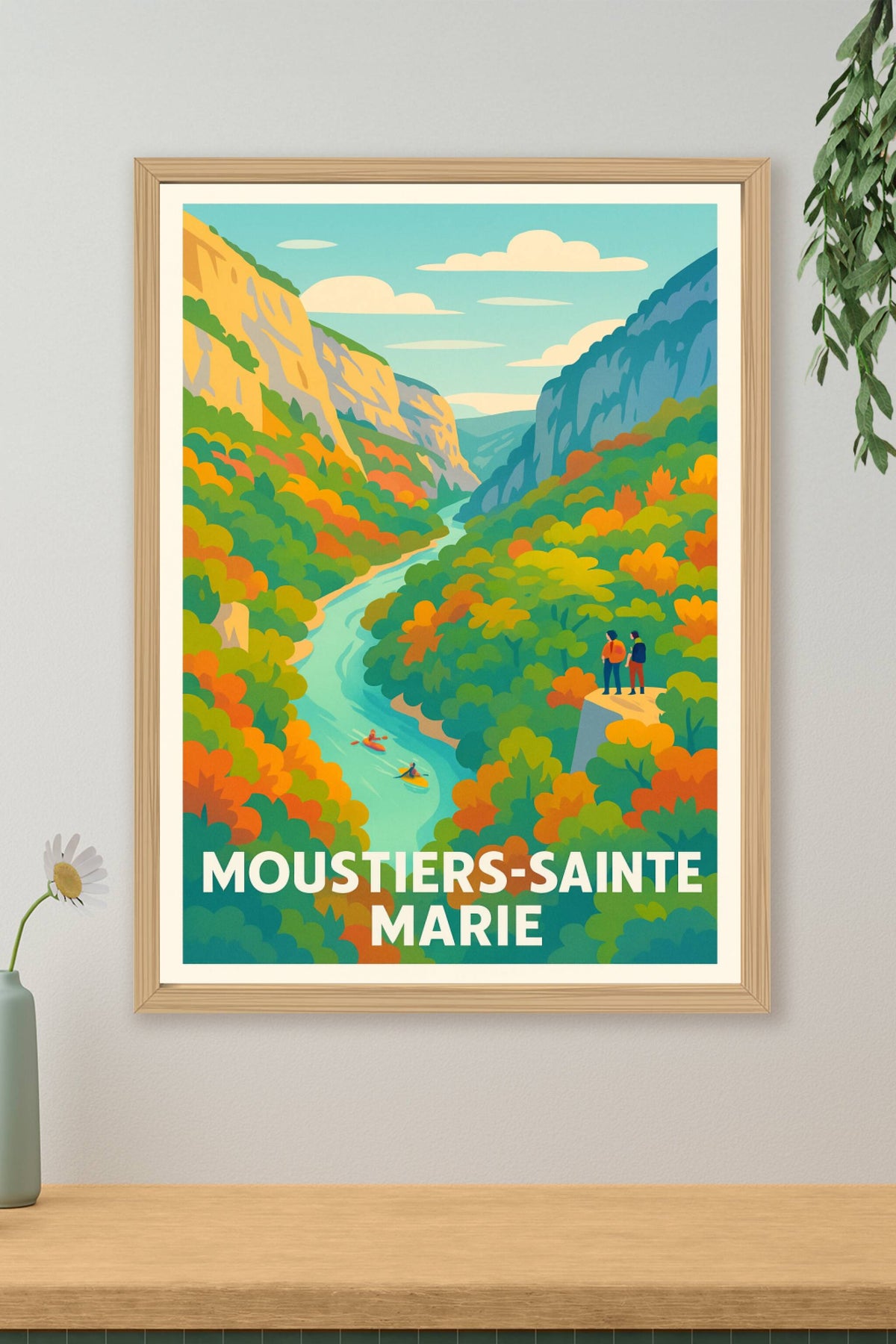 Affiche Moustiers-Sainte-Marie — Évasion au cœur des gorges · poster d'art de Moustiers-Sainte-Marie
