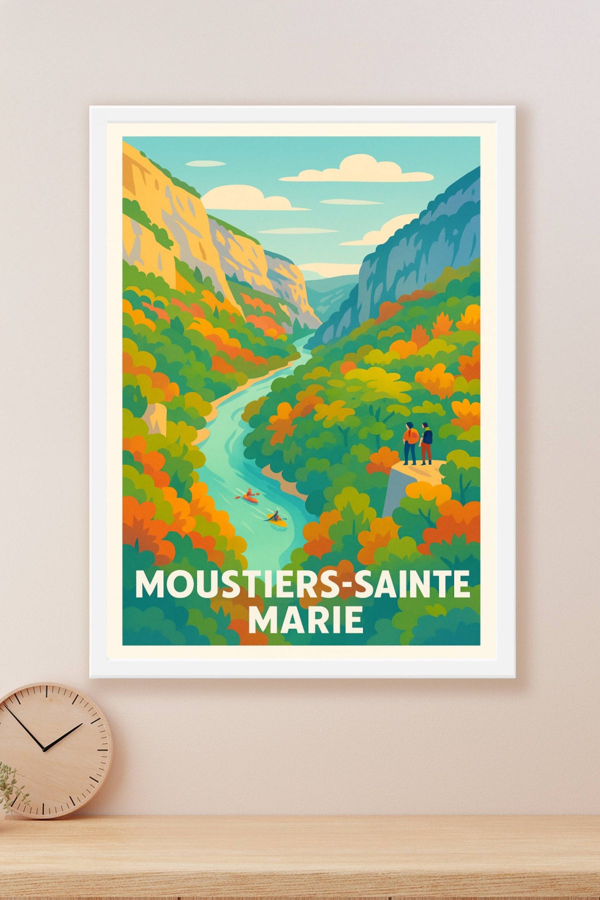 Affiche Moustiers-Sainte-Marie — Évasion au cœur des gorges · poster d'art de Moustiers-Sainte-Marie