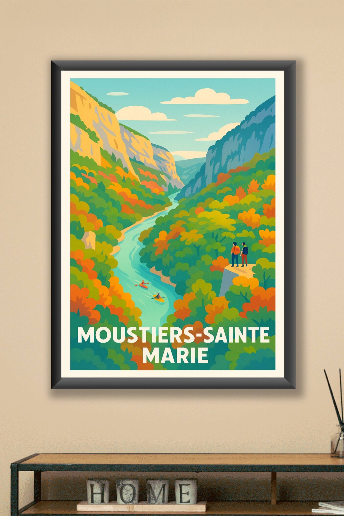 Affiche Moustiers-Sainte-Marie — Évasion au cœur des gorges · poster d'art de Moustiers-Sainte-Marie