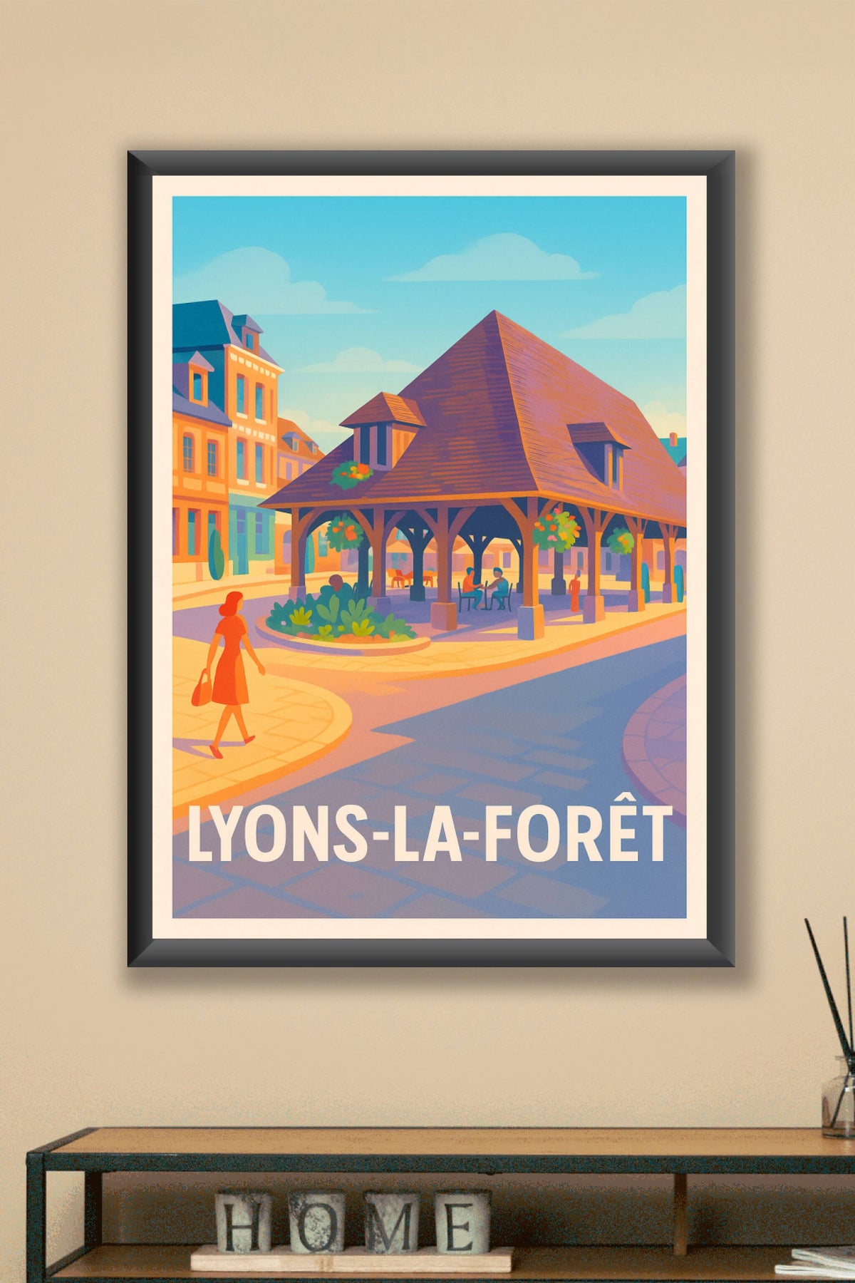 Affiche Lyons-la-Forêt — Charme et authenticité normande · poster d'art de Lyons-la-Forêt