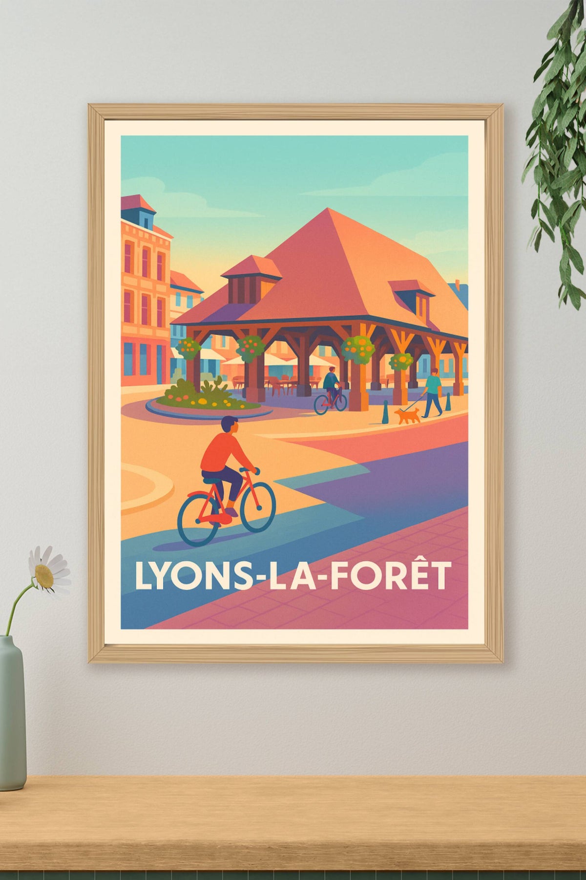 Affiche Lyons-la-Forêt — Charme et douceur de vivre normande · poster d'art de Lyons-la-Forêt