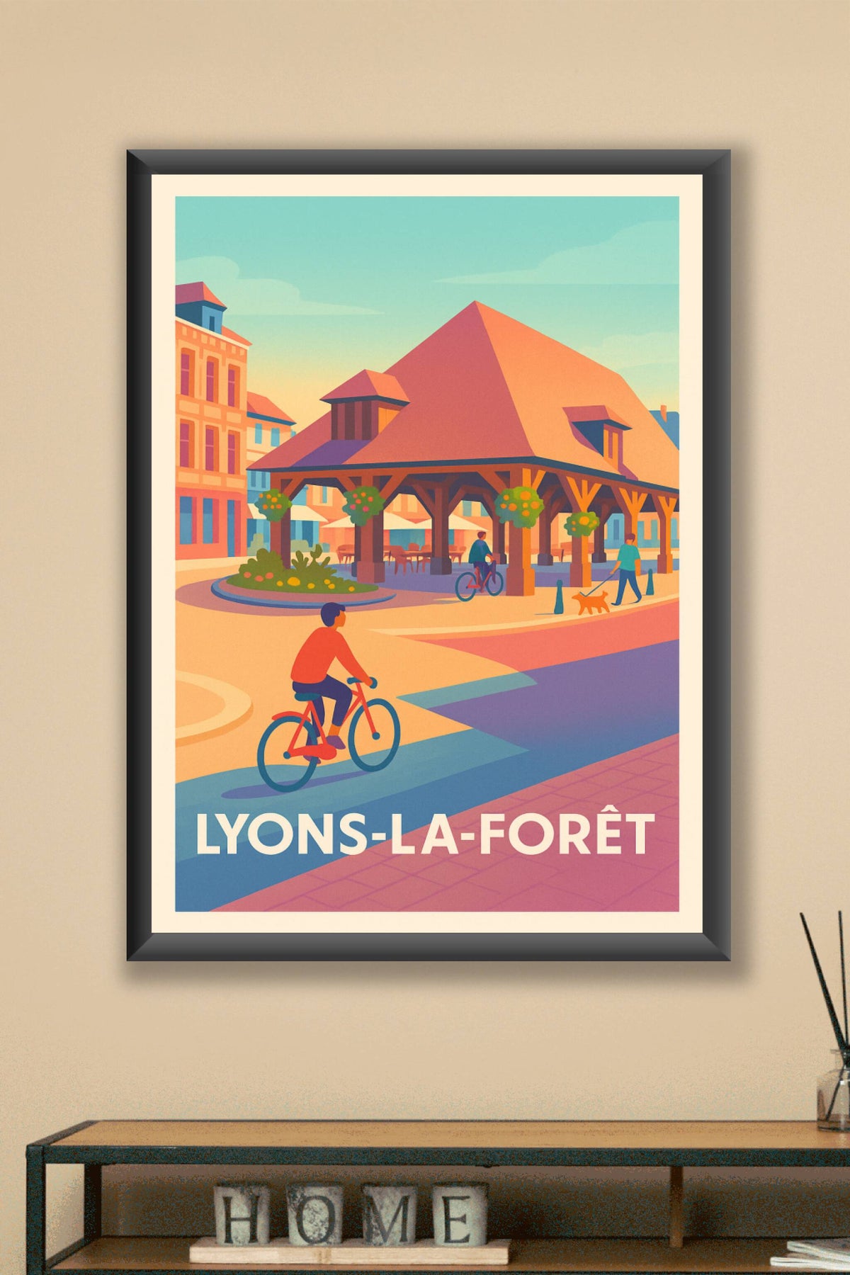 Affiche Lyons-la-Forêt — Charme et douceur de vivre normande · poster d'art de Lyons-la-Forêt