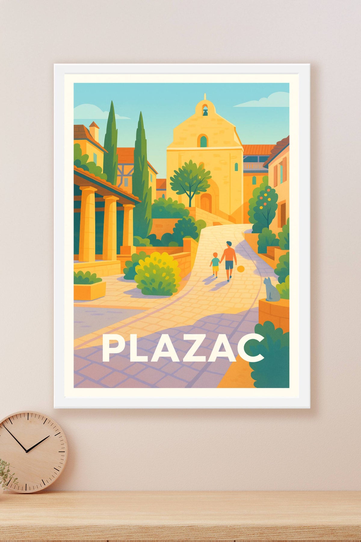 Affiche Plazac — Charme et douceur d'un village ensoleillé · poster d'art de Plazac