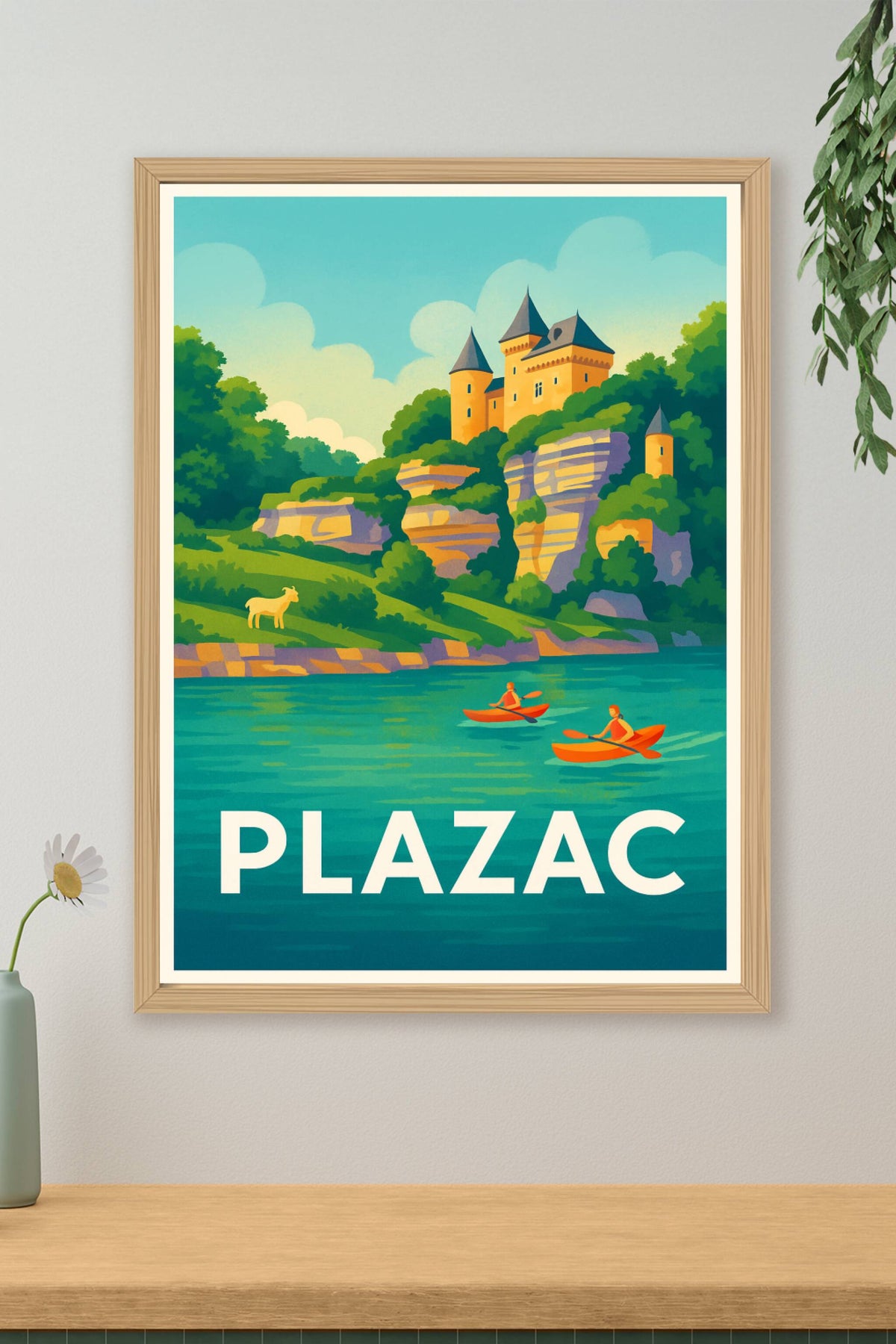 Affiche Plazac — Escapade bucolique au fil de l'eau · poster d'art de Plazac