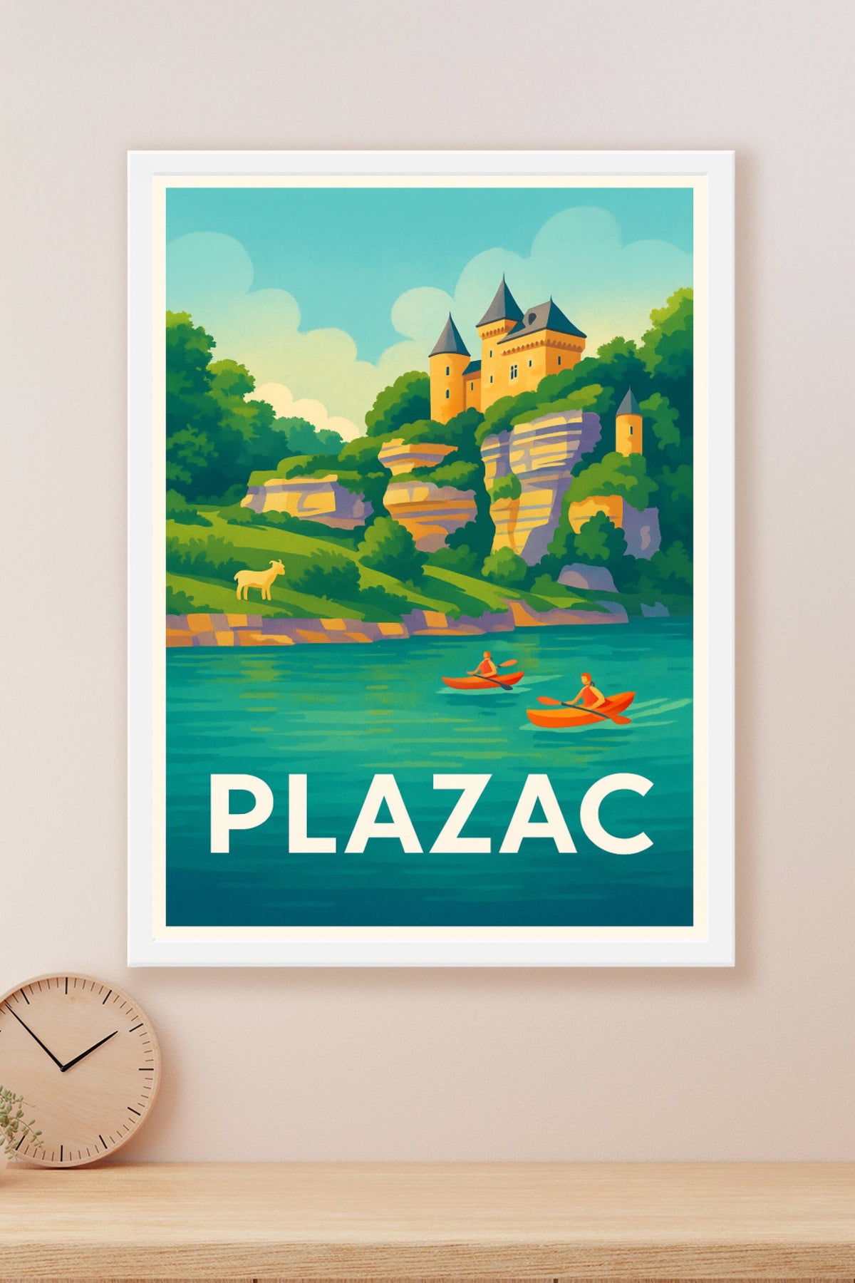 Affiche Plazac — Escapade bucolique au fil de l'eau · poster d'art de Plazac