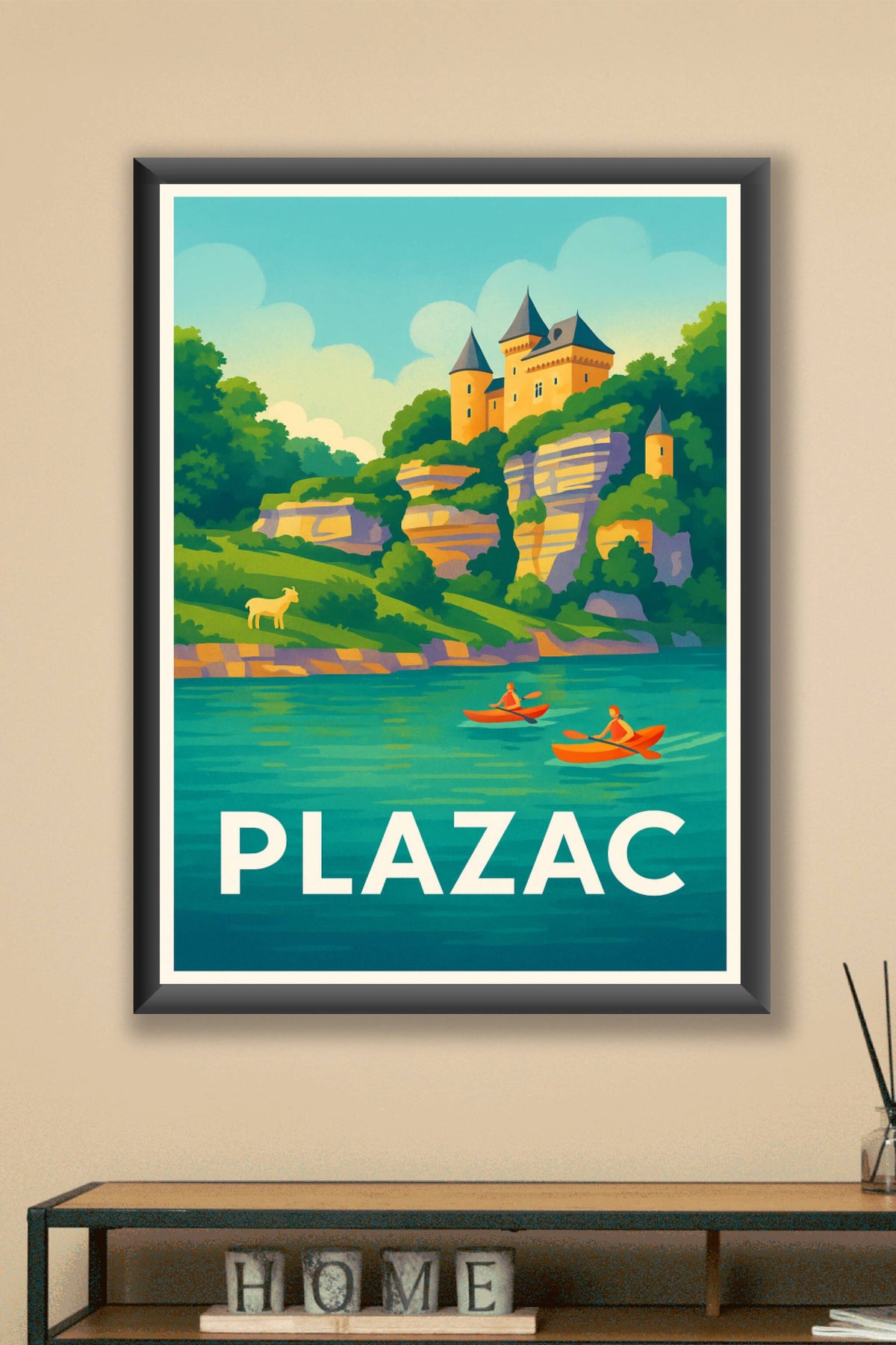Affiche Plazac — Escapade bucolique au fil de l'eau · poster d'art de Plazac