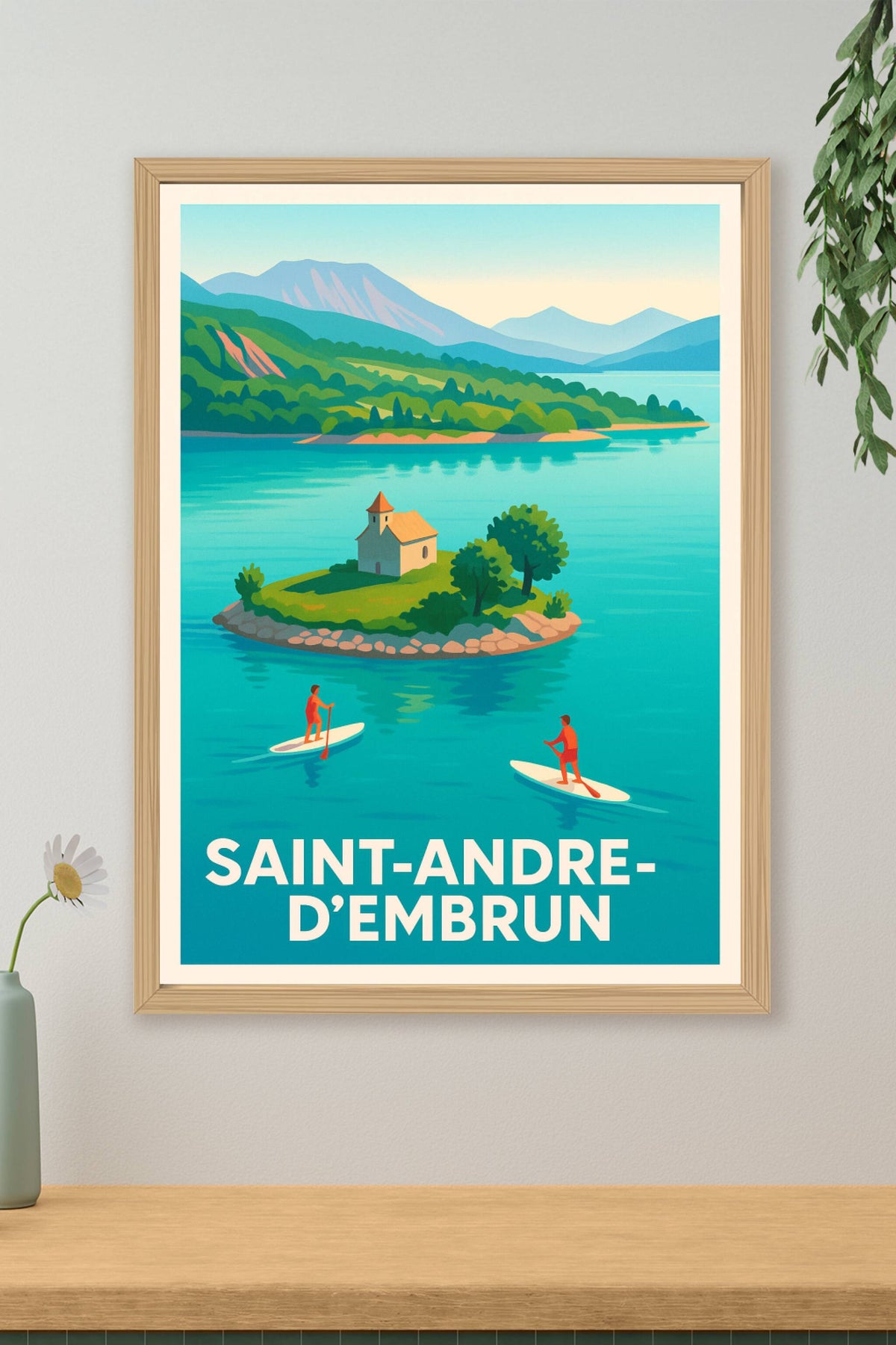 Affiche Saint-André-d'Embrun — Évasion sur les eaux calmes · poster d'art de Saint-André-d'Embrun