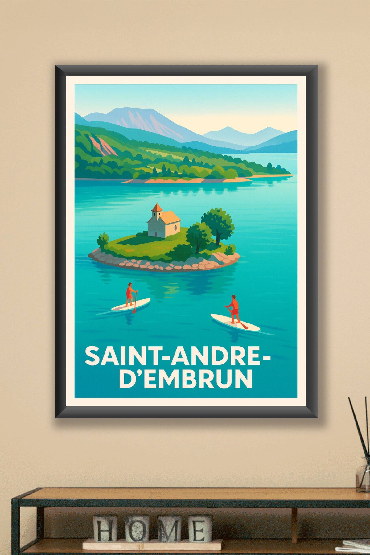 Affiche Saint-André-d'Embrun — Évasion sur les eaux calmes · poster d'art de Saint-André-d'Embrun