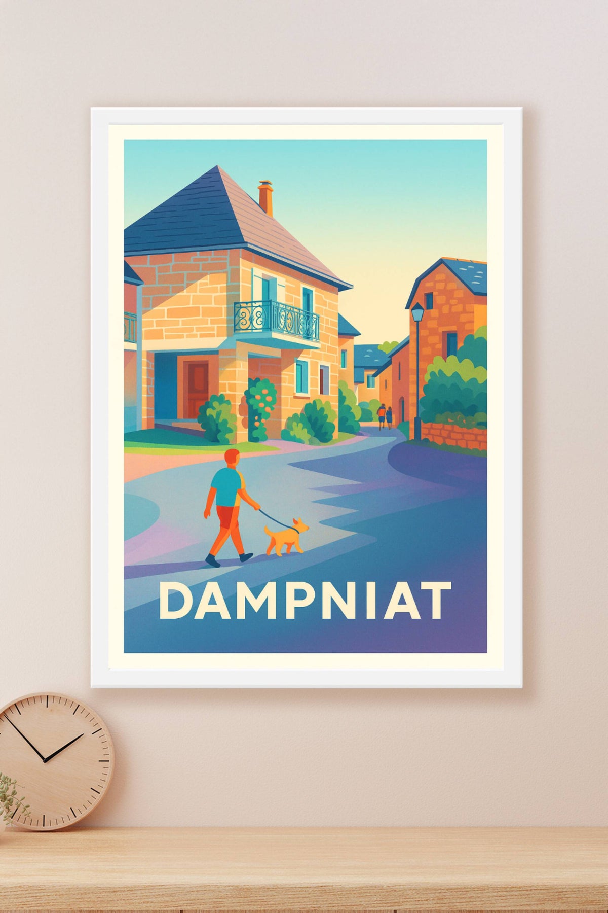 Affiche Dampniat — Promenade paisible au cœur du village · poster d'art de Dampniat