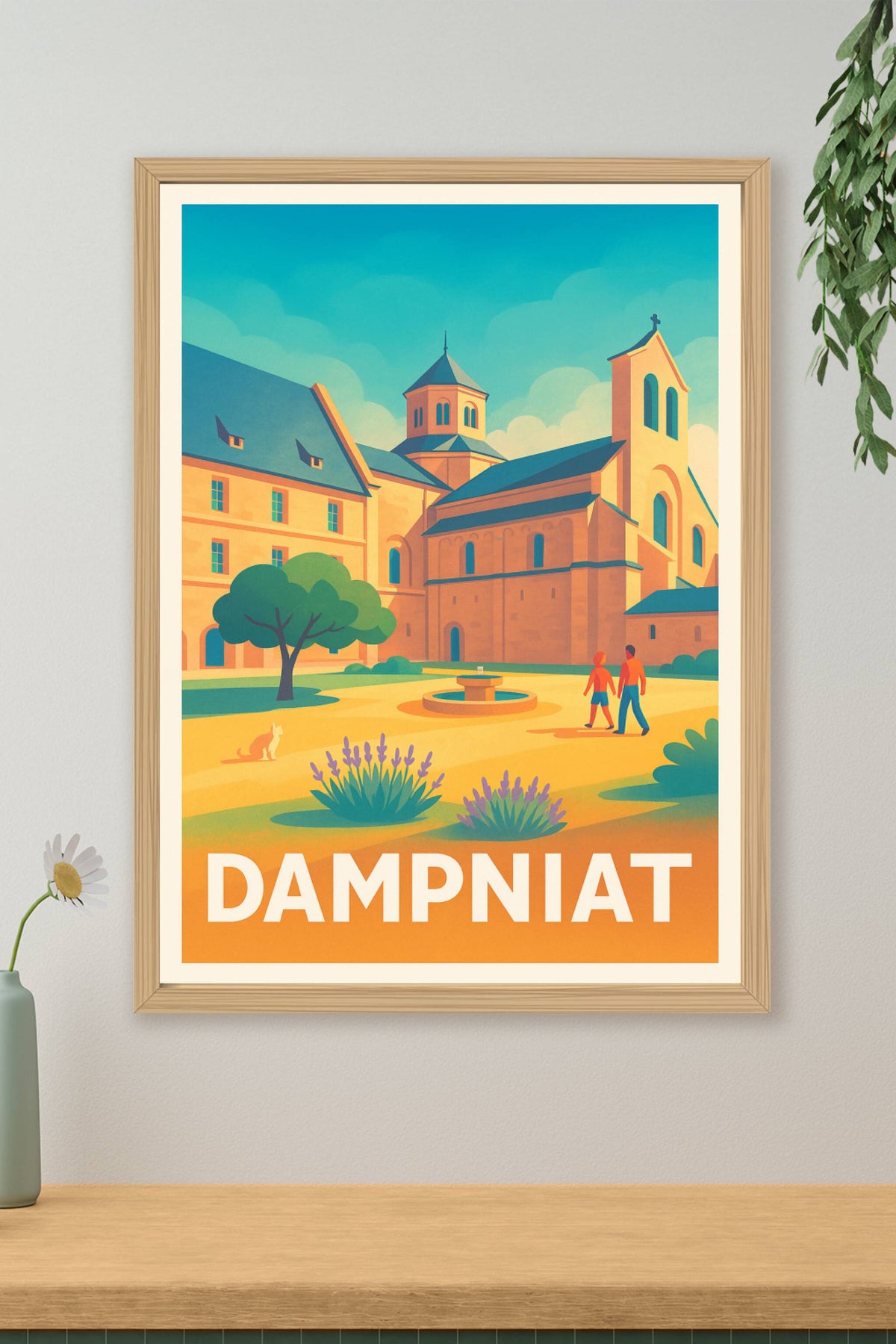 Affiche Dampniat — Évasion paisible en Auvergne · poster d'art de Dampniat