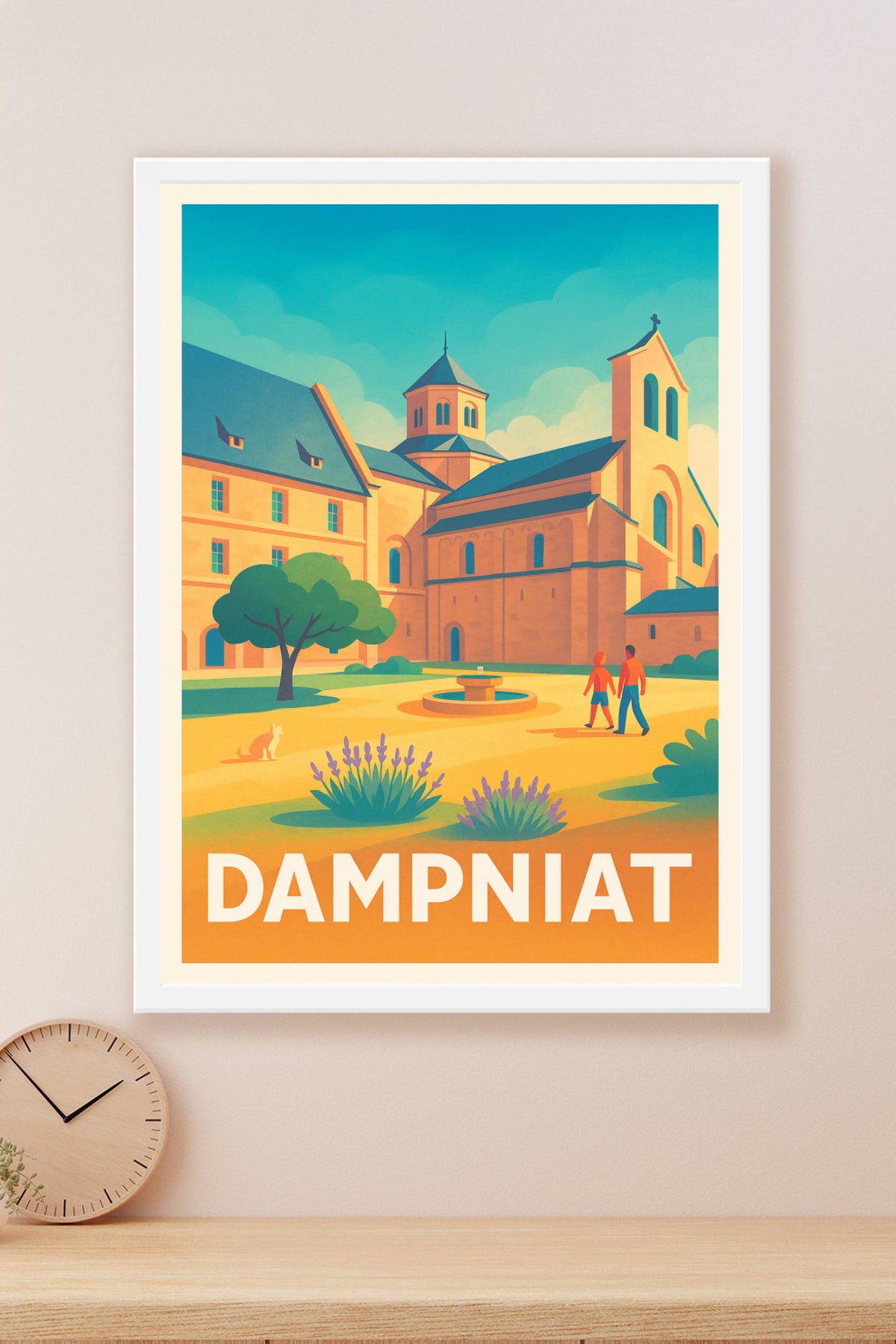 Affiche Dampniat — Évasion paisible en Auvergne · poster d'art de Dampniat