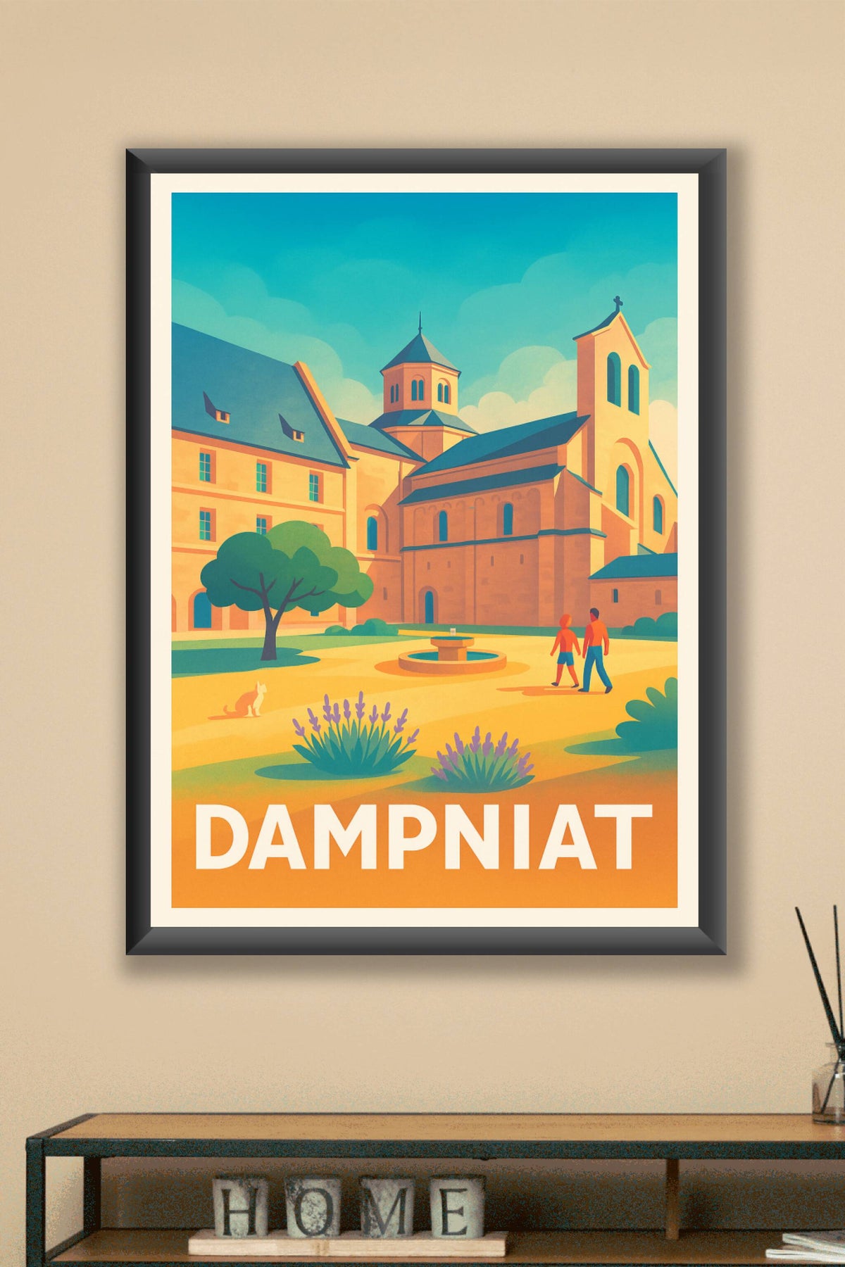 Affiche Dampniat — Évasion paisible en Auvergne · poster d'art de Dampniat