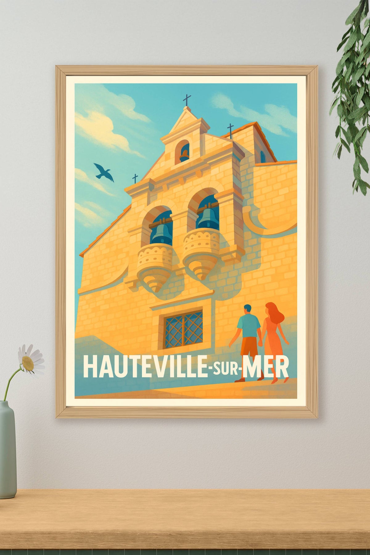 Affiche Hauteville-sur-Mer — L'élégance intemporelle au bord de l'eau · poster d'art de Hauteville-sur-Mer