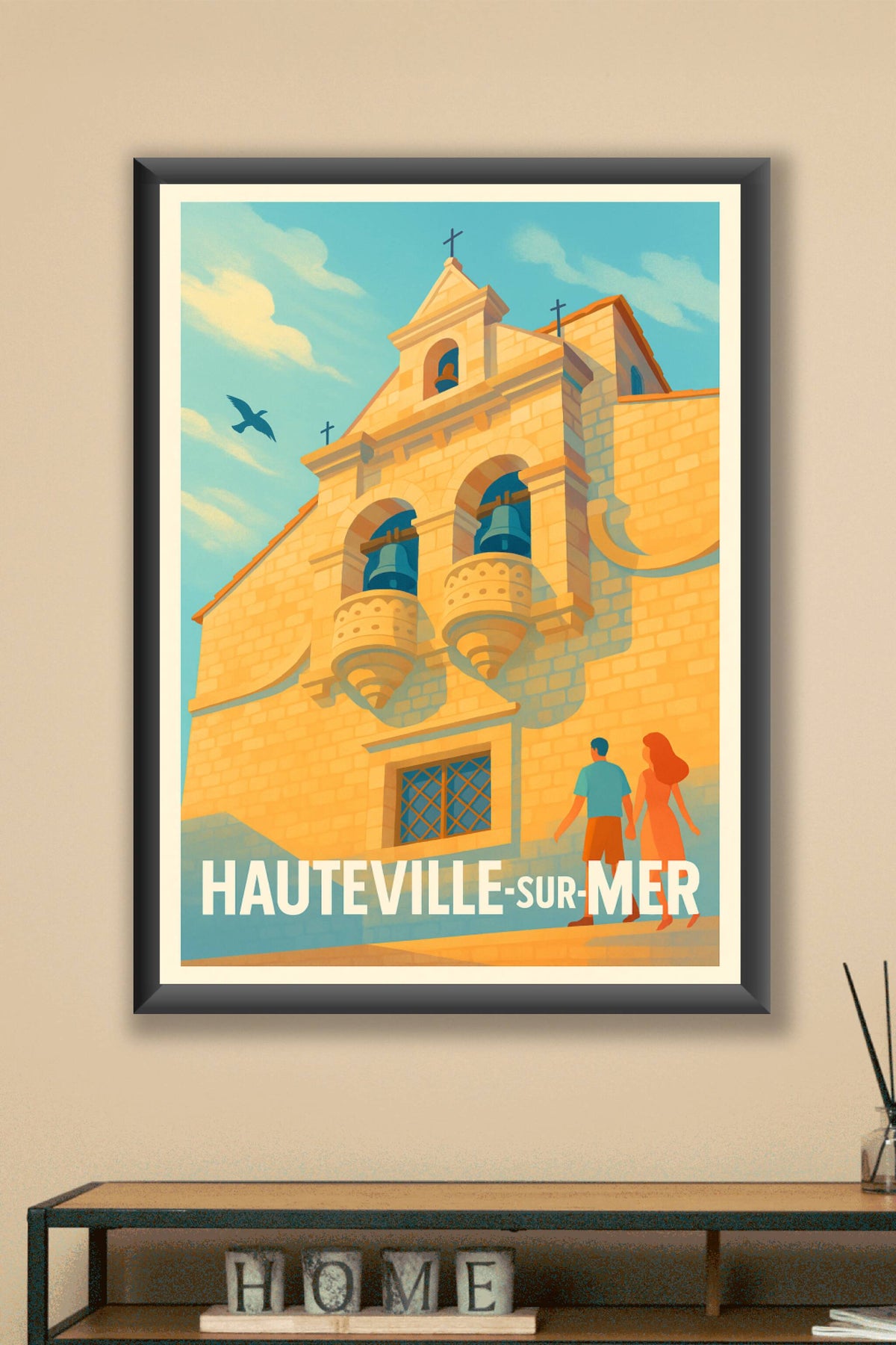 Affiche Hauteville-sur-Mer — L'élégance intemporelle au bord de l'eau · poster d'art de Hauteville-sur-Mer