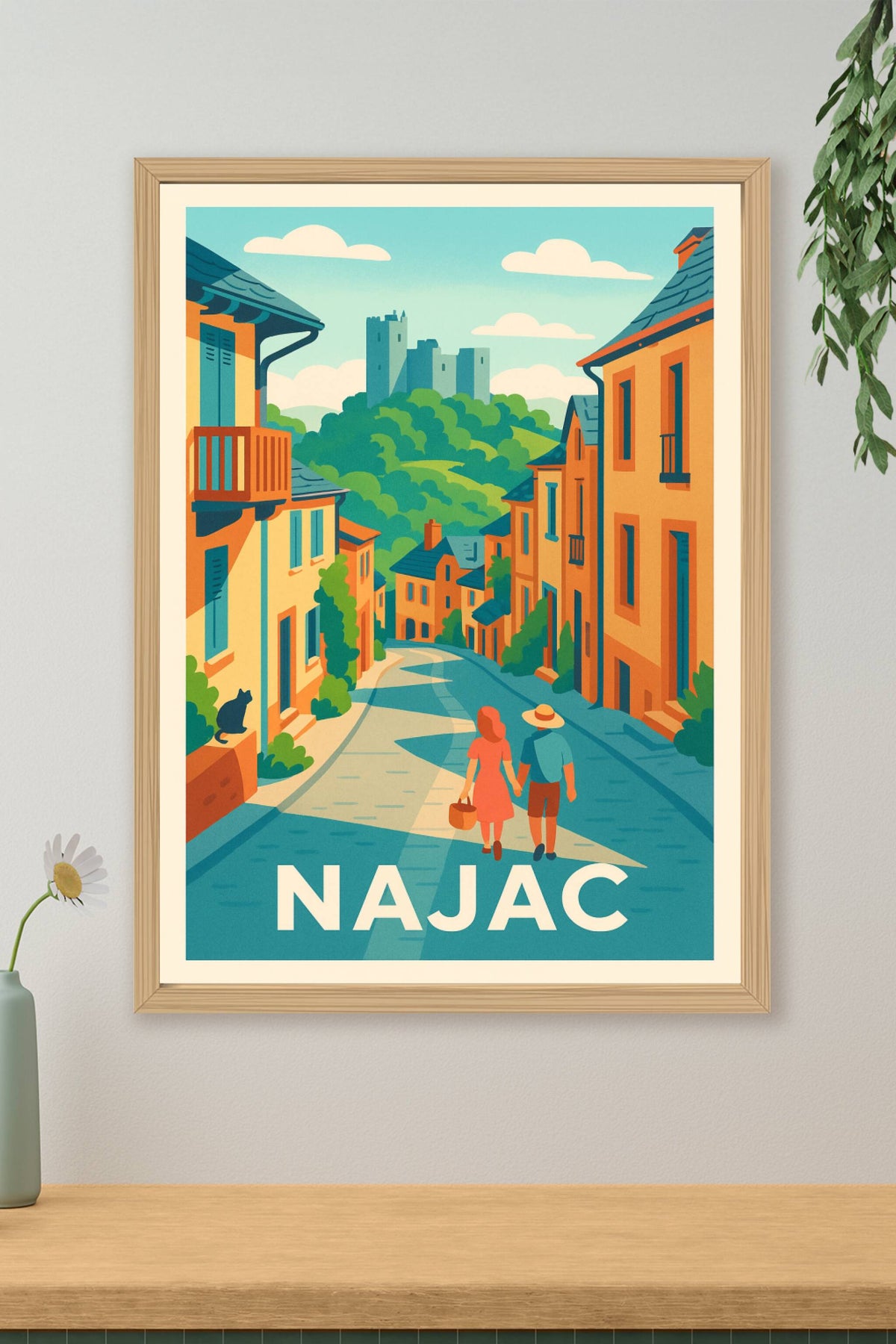 Affiche Najac — Promenade au cœur du village médiéval · poster d'art de Najac