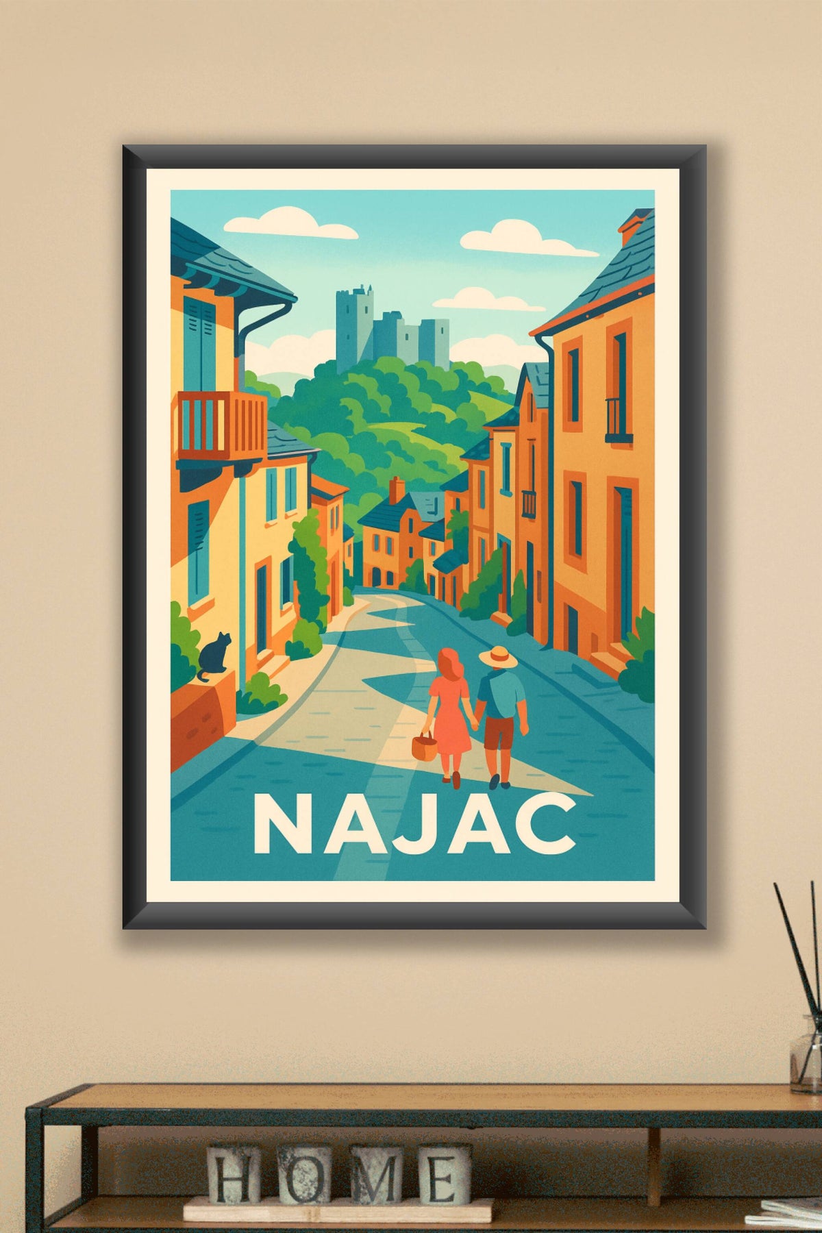 Affiche Najac — Promenade au cœur du village médiéval · poster d'art de Najac