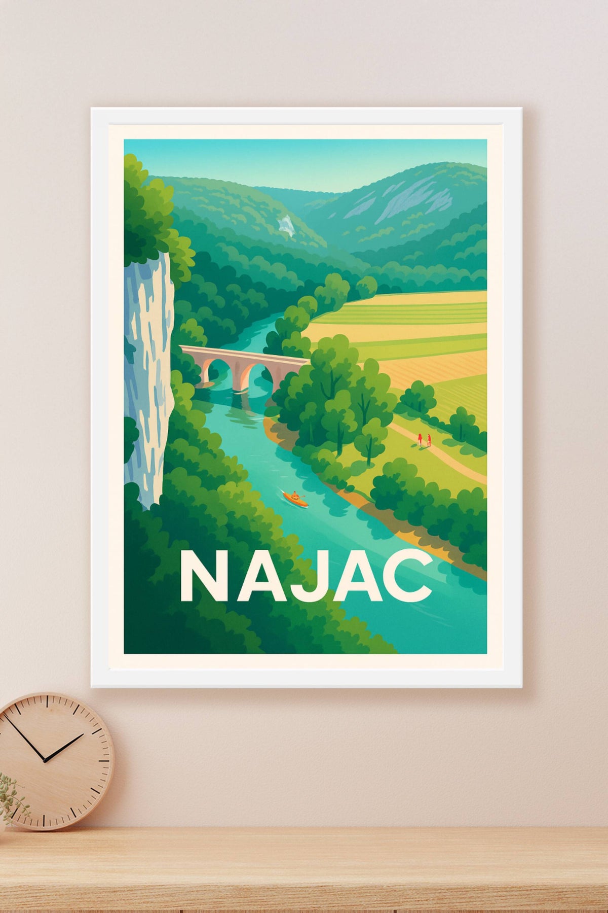 Affiche Najac — Évasion au fil de l'eau et nature préservée · poster d'art de Najac