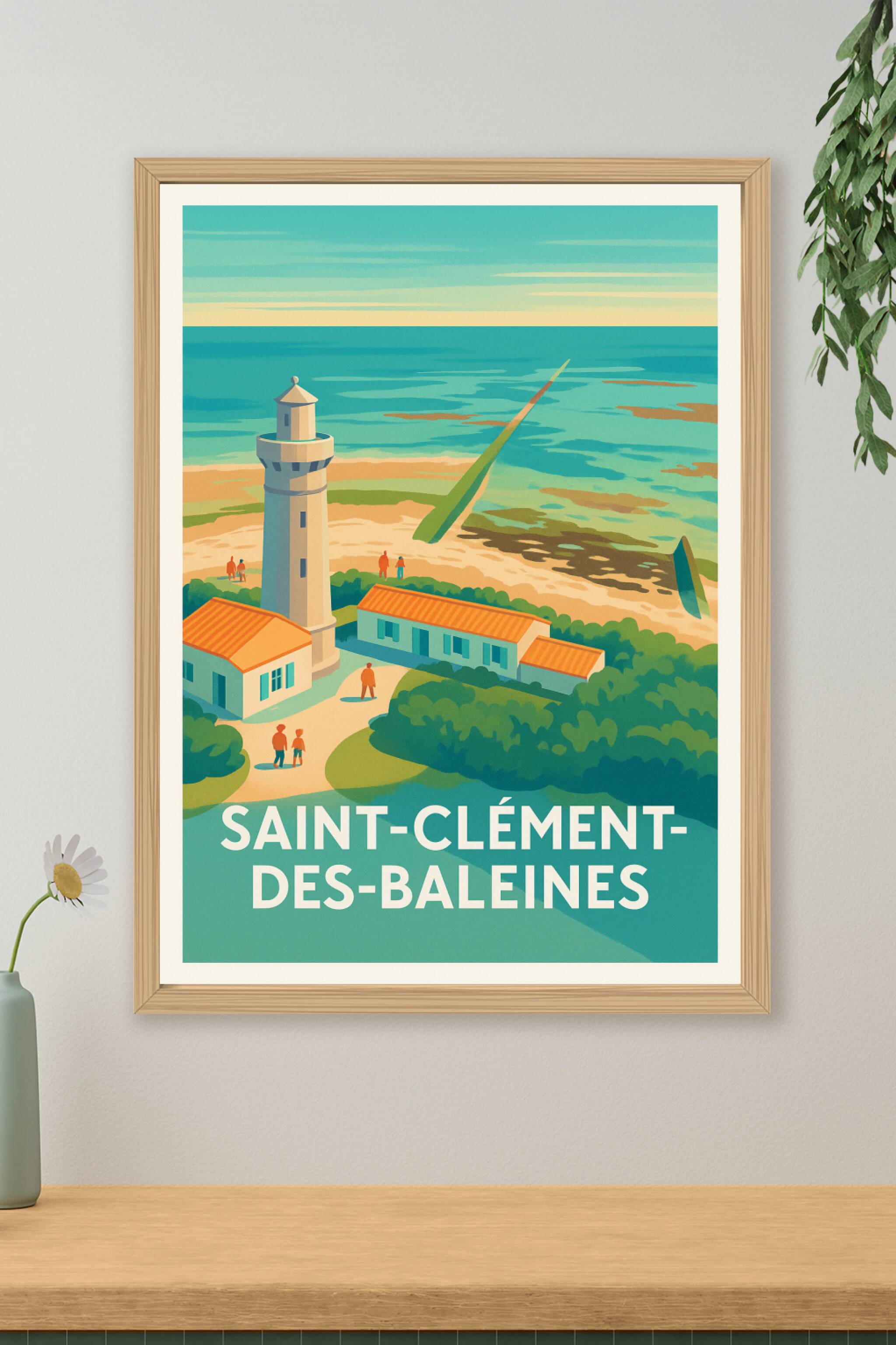 Affiche de Saint-Clément-des-Baleines - Le phare et la mer en harmonie