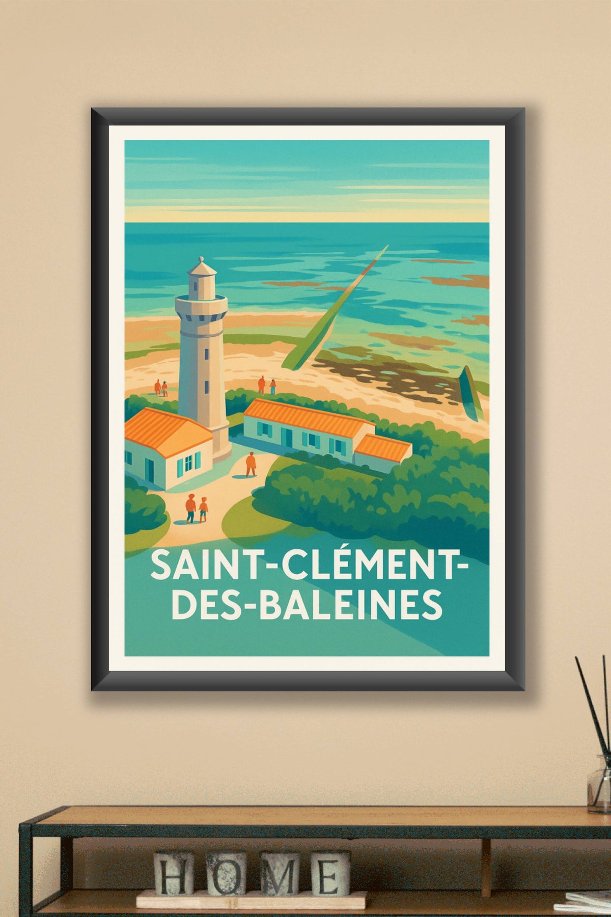 Affiche Saint-Clément-des-Baleines — Le phare et la mer en harmonie · poster d'art de Saint-Clément-des-Baleines