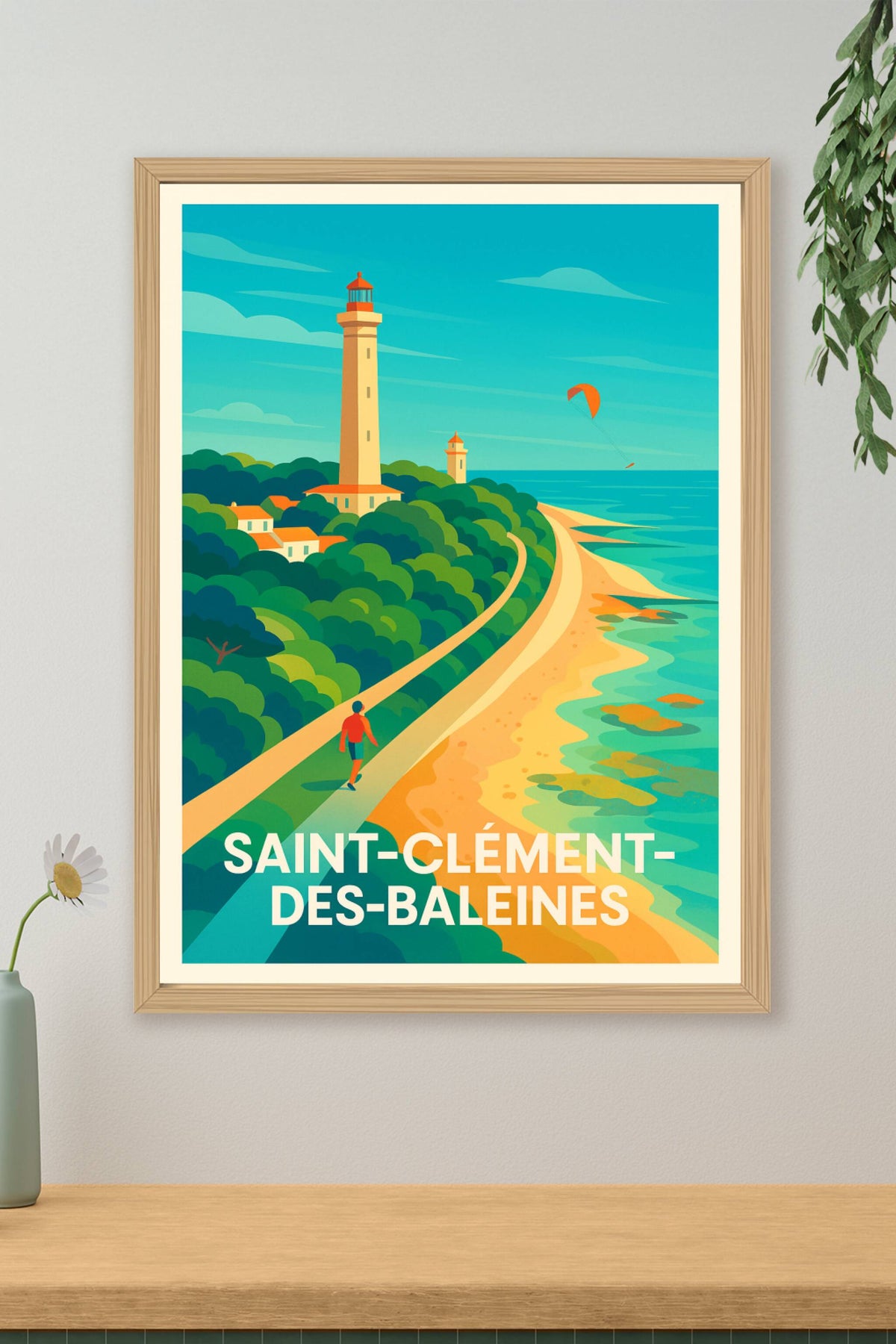 Affiche Saint-Clément-des-Baleines — Évasion au phare et bord de mer · poster d'art de Saint-Clément-des-Baleines